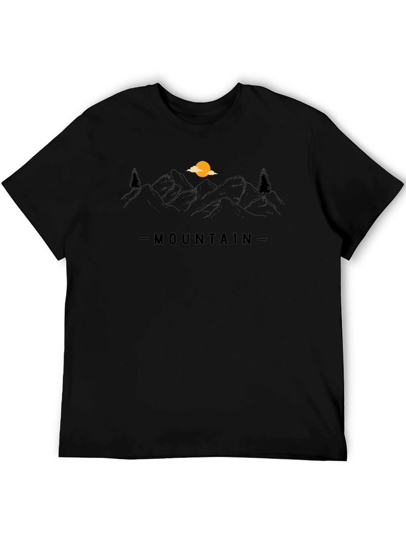 Mountain Graphic Tee - Black Casual T-Shirt