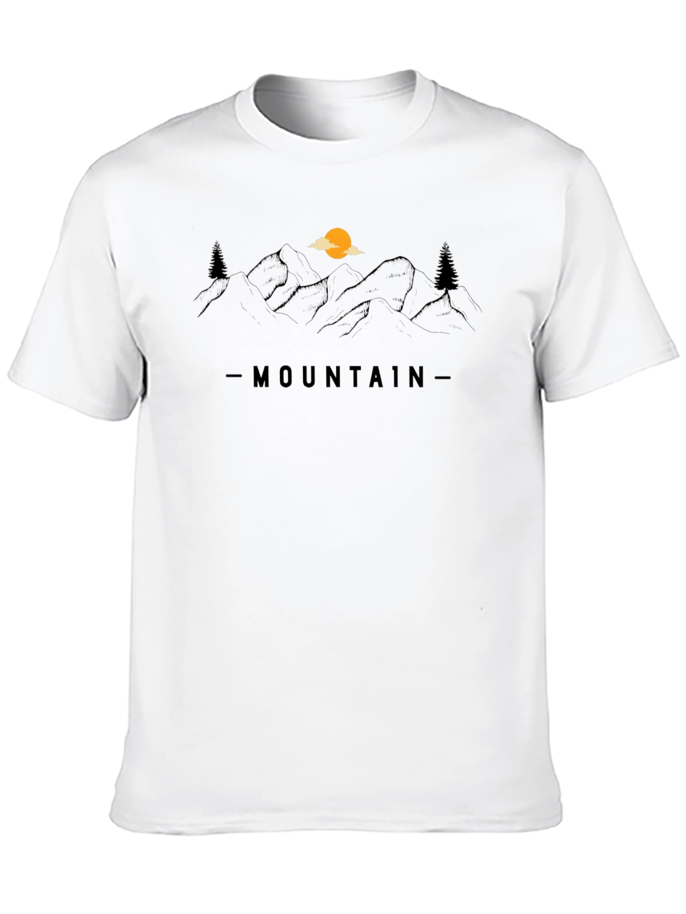 Mountain Graphic Tee - Black Casual T-Shirt