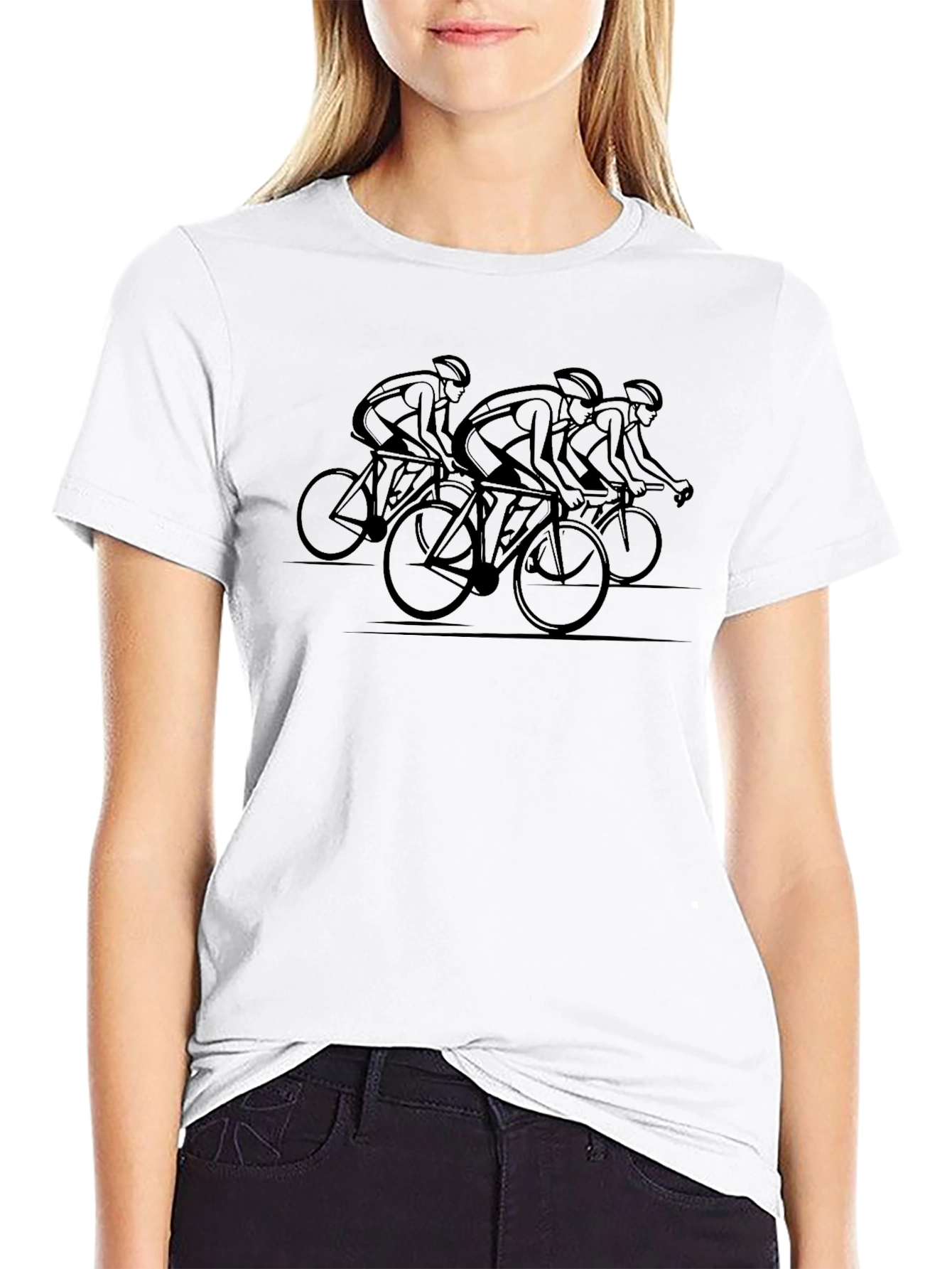 Black Cycling Team T-Shirt - Athletic Design