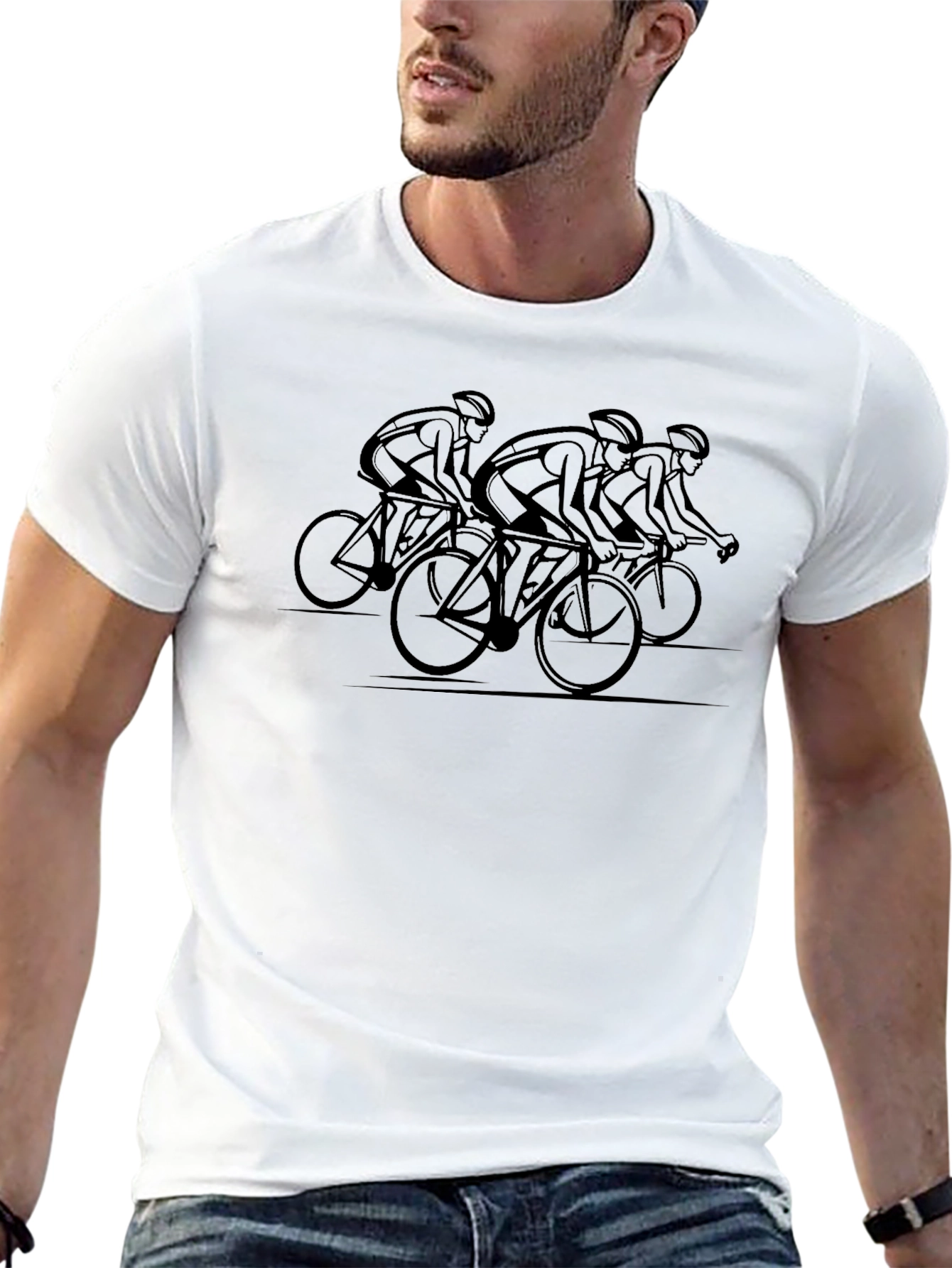 Black Cycling Team T-Shirt - Athletic Design