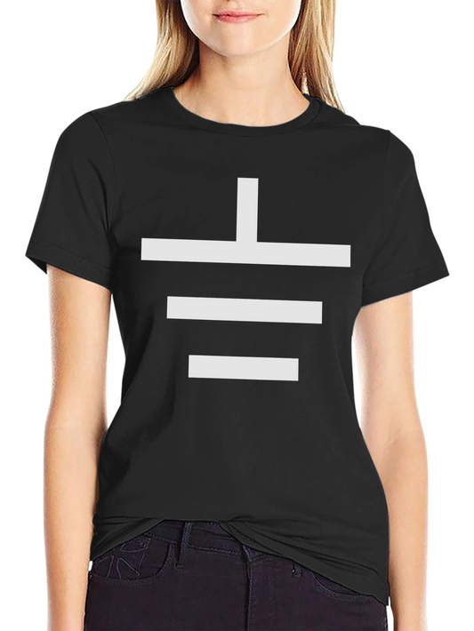 Electrical Ground Symbol Black T-Shirt