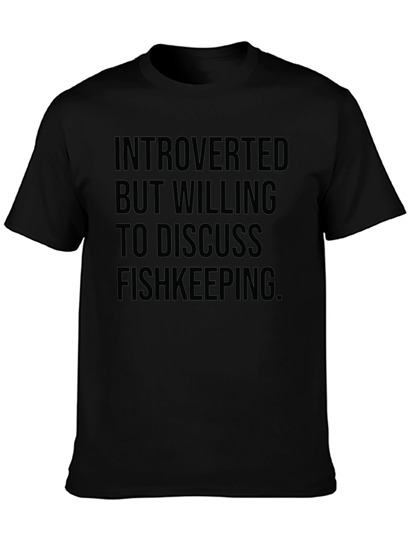 Introverted Fishkeeping T-Shirt - Black Cotton Blend
