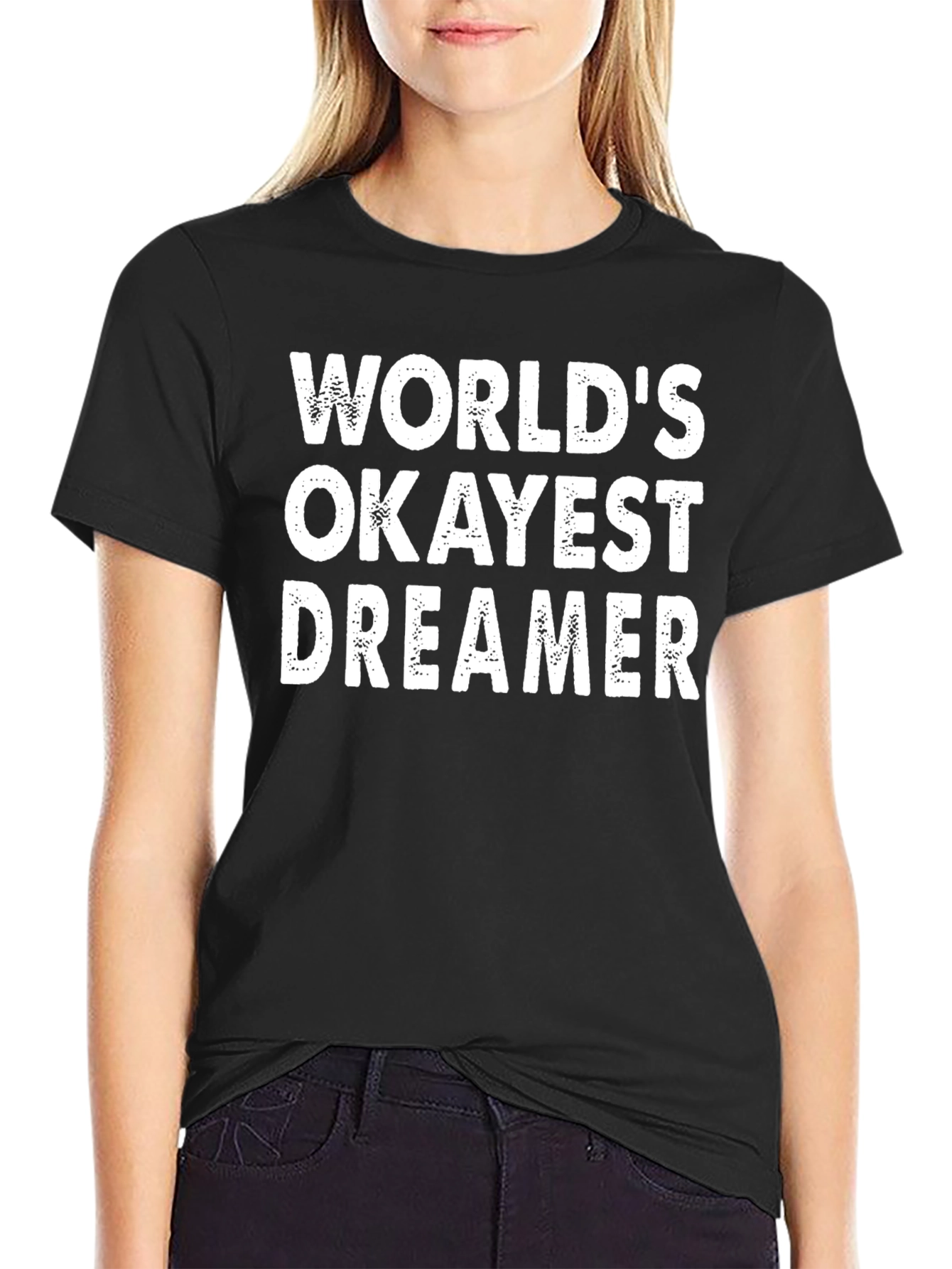 Worlds Okayest Dreamer Black T-Shirt