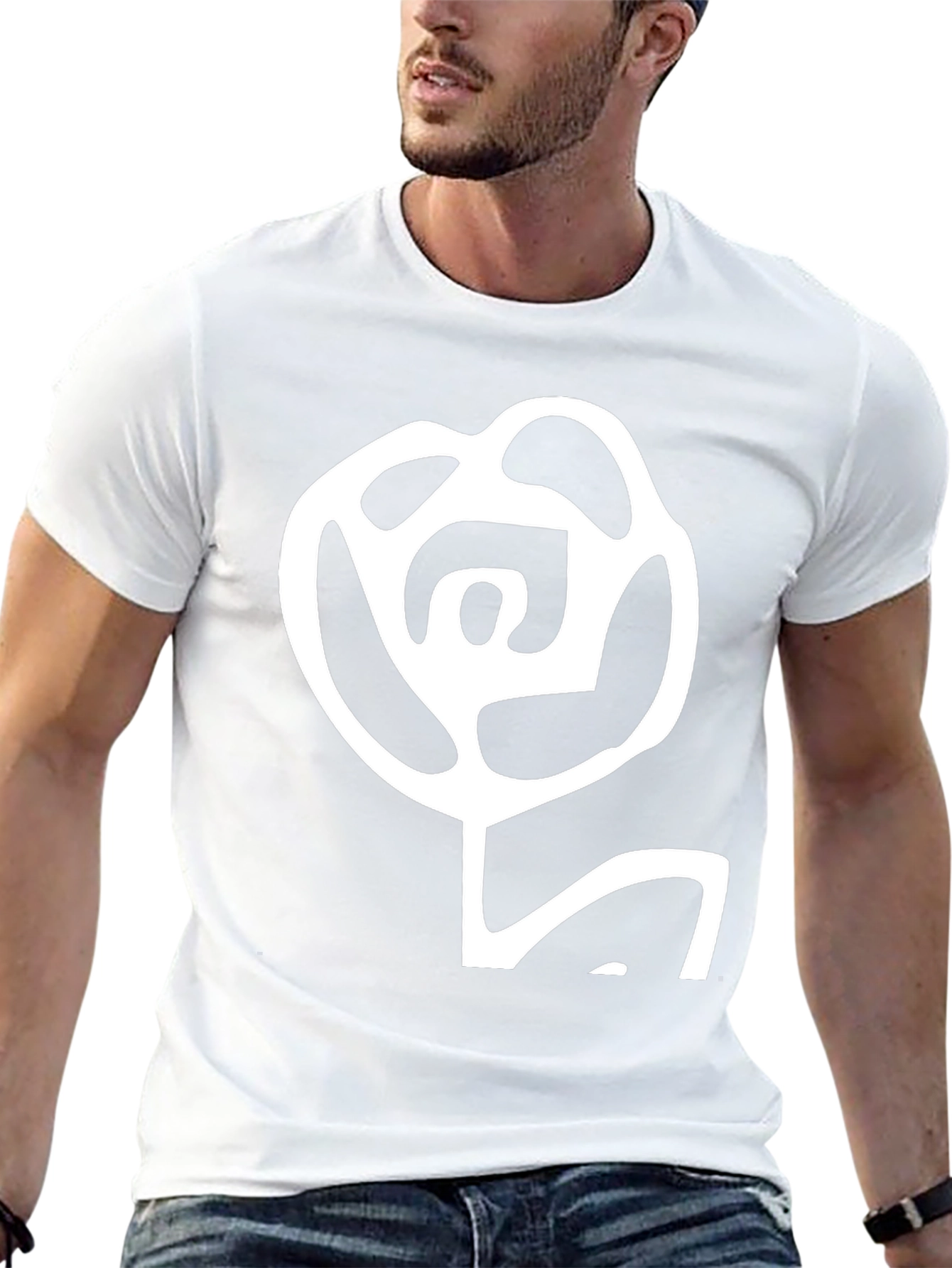 Abstract Rose Graphic Black T-Shirt