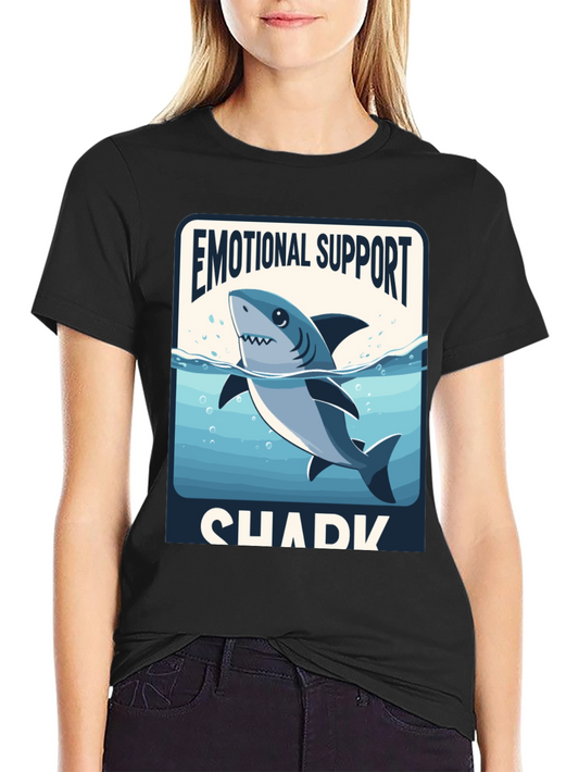 Emotional Support Shark T-Shirt - Funny Graphic Tee