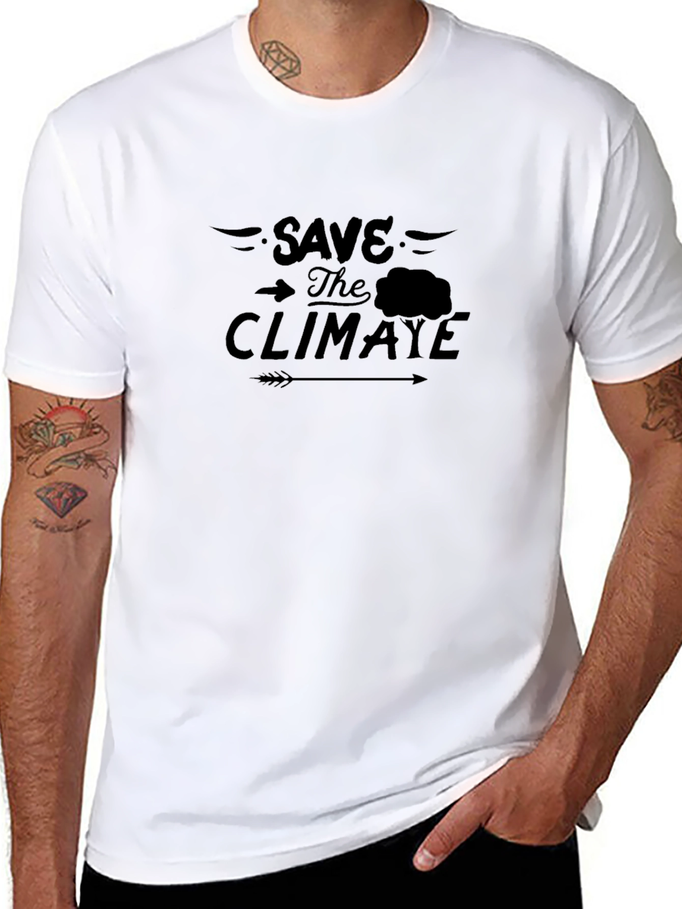 Save the Climate Black Graphic T-Shirt
