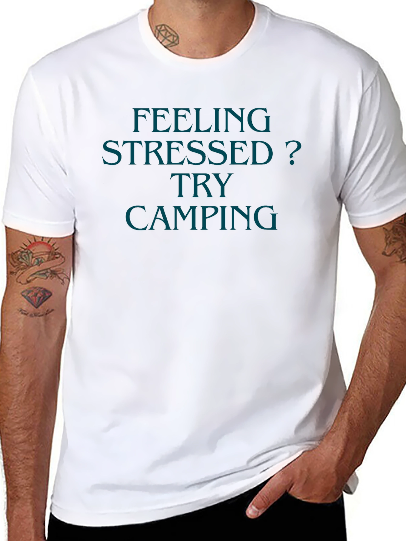 Feeling Stressed? Try Camping Black T-Shirt