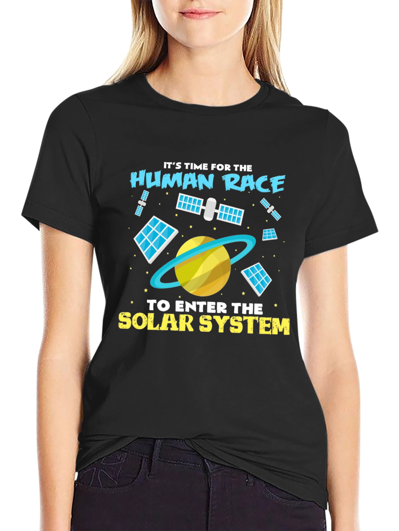 Human Race Solar System Black T-Shirt