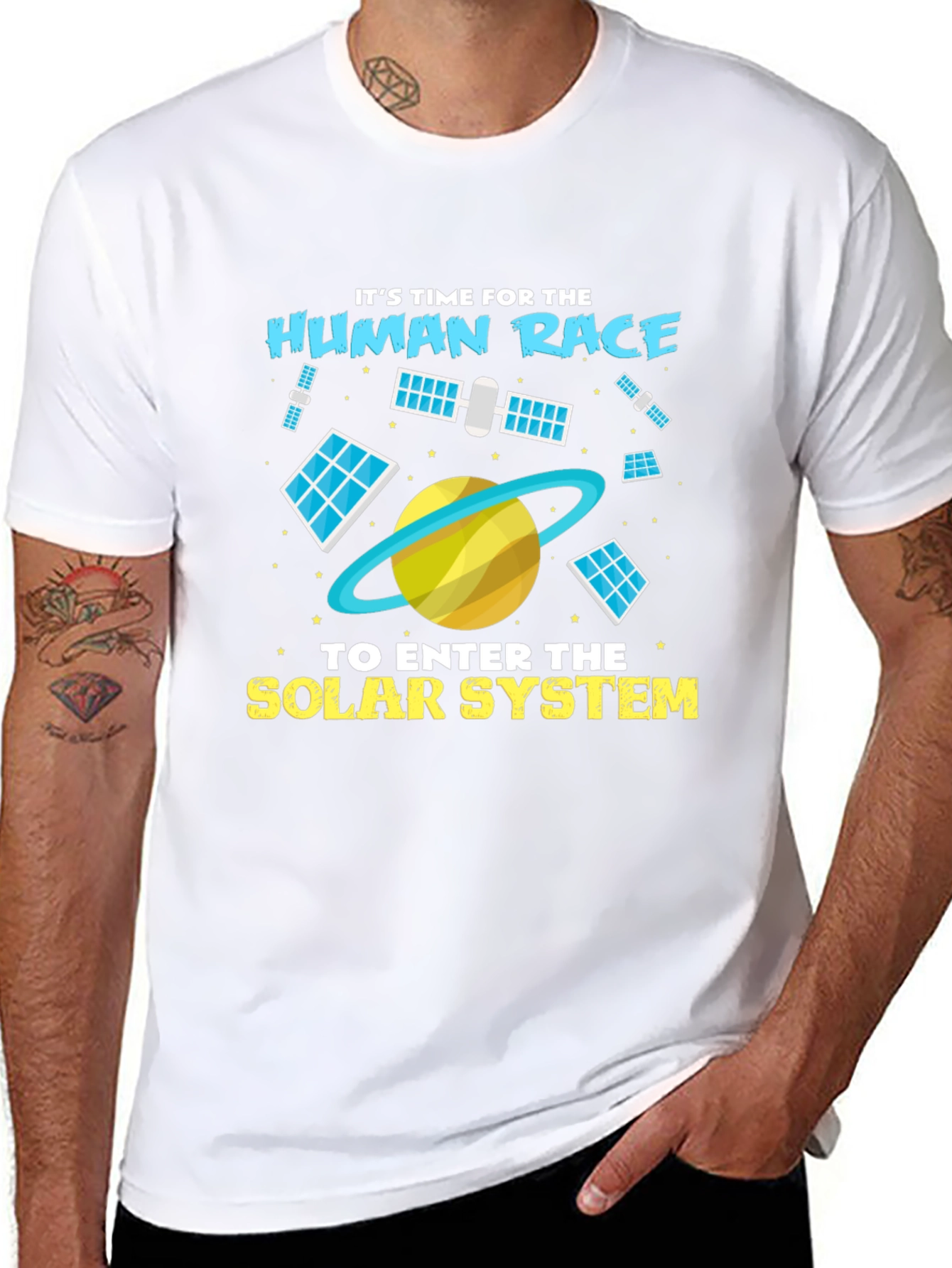 Human Race Solar System Black T-Shirt