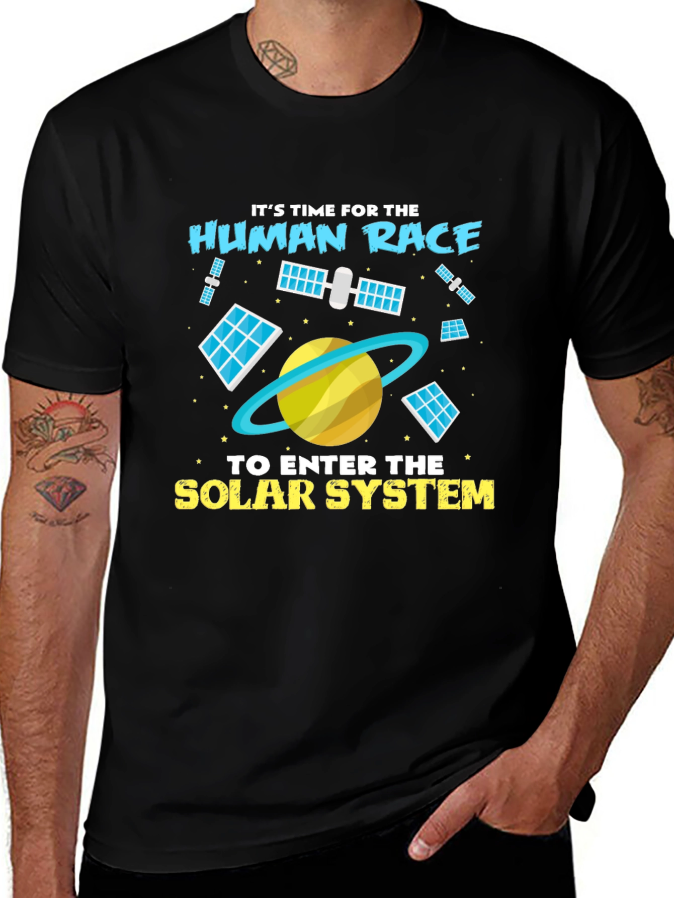 Human Race Solar System Black T-Shirt