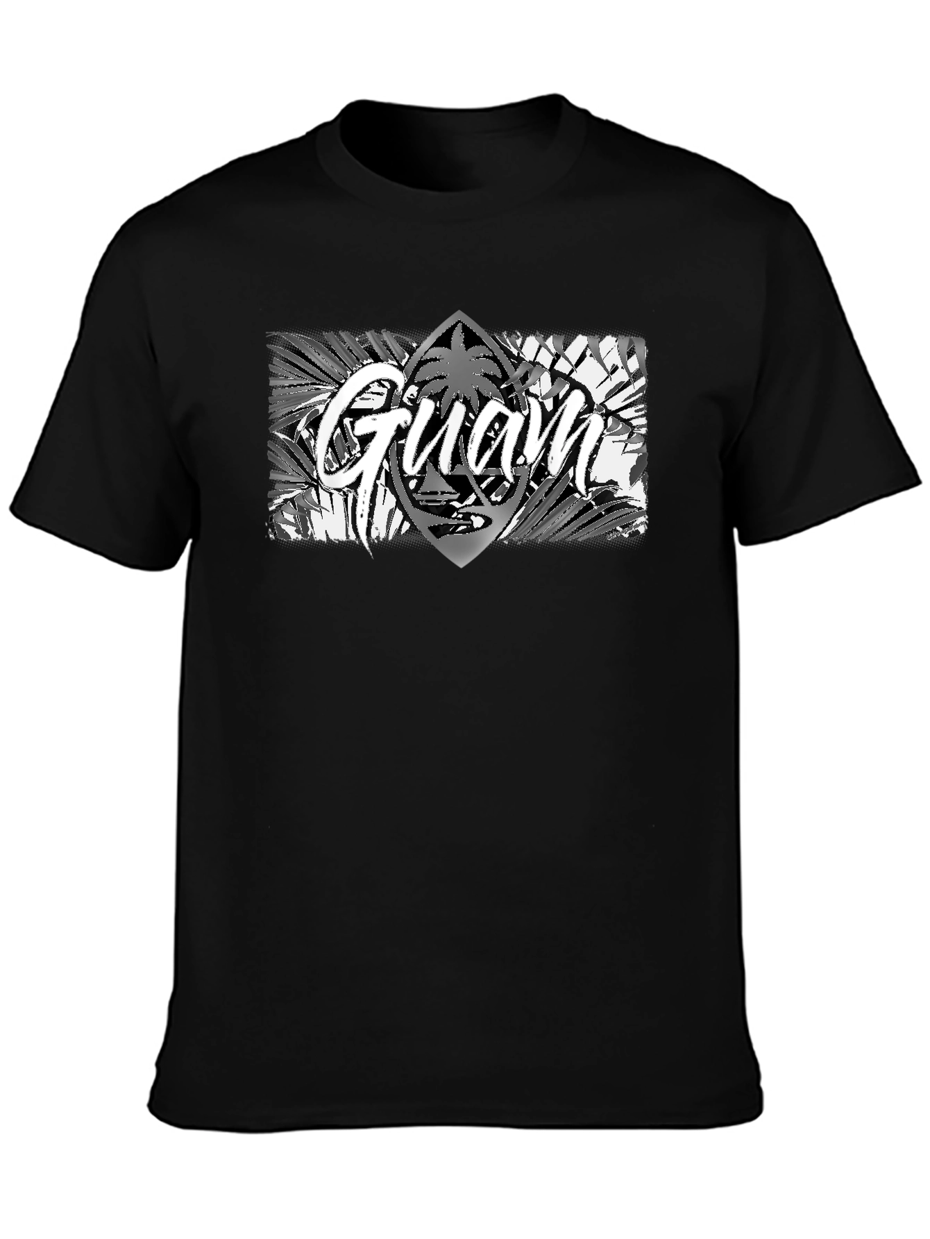 Guam Island Style Graphic T-Shirt - Black