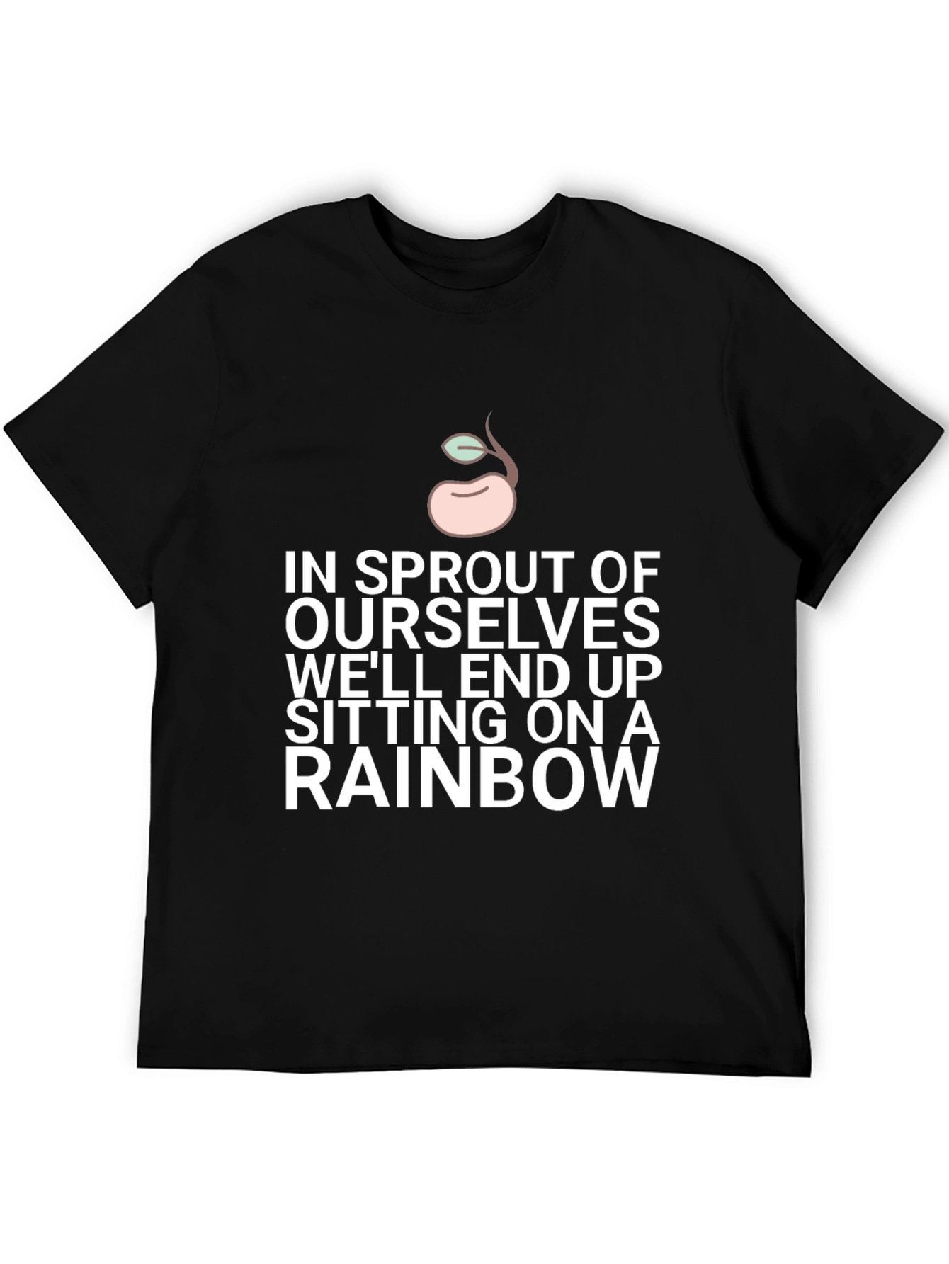 Sprout Rainbow Graphic Tee - Black Cotton Blend T-Shirt