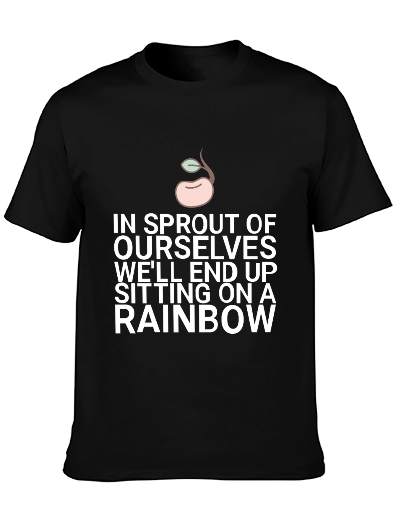 Sprout Rainbow Graphic Tee - Black Cotton Blend T-Shirt