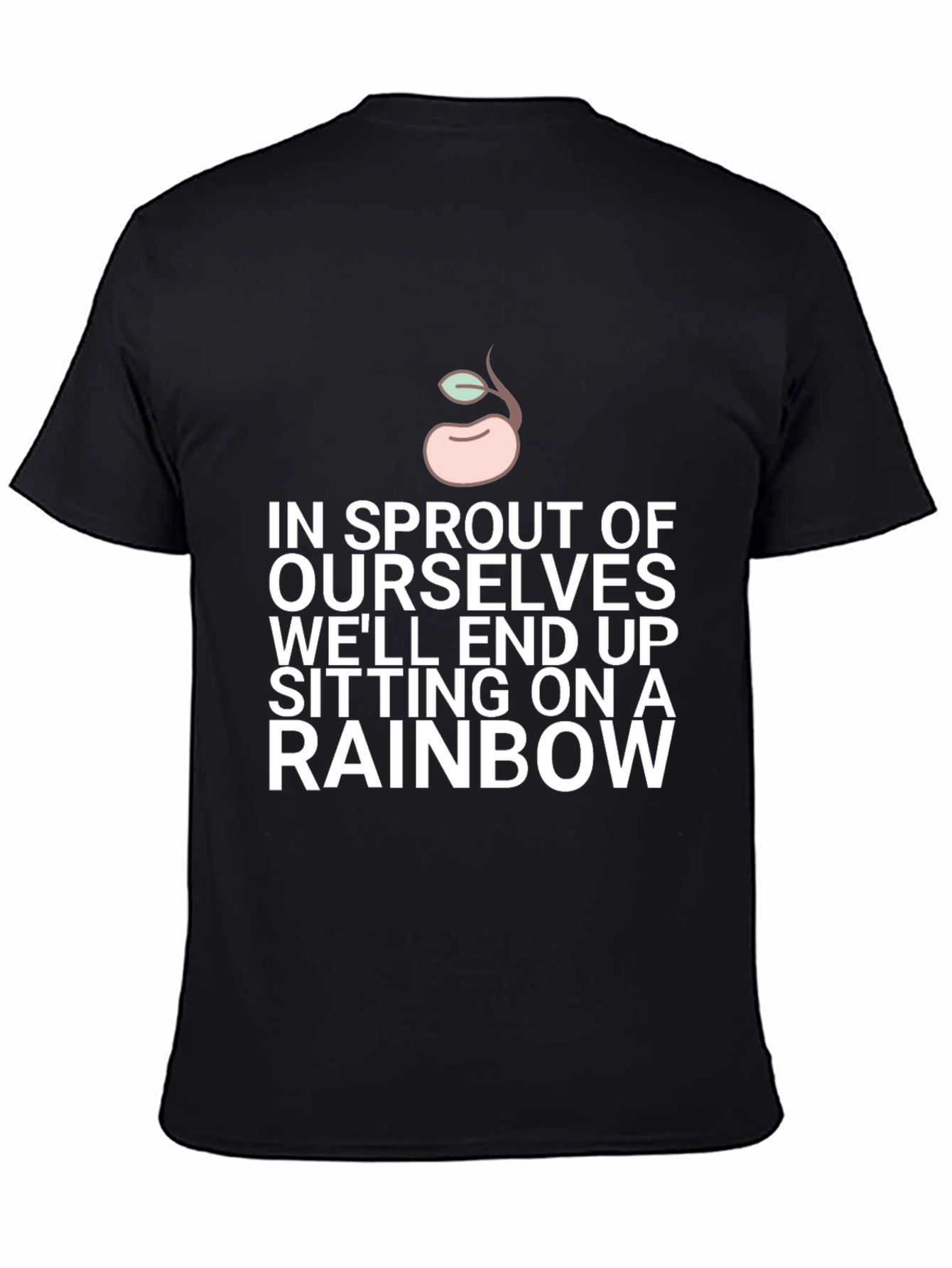 Sprout Rainbow Graphic Tee - Black Cotton Blend T-Shirt