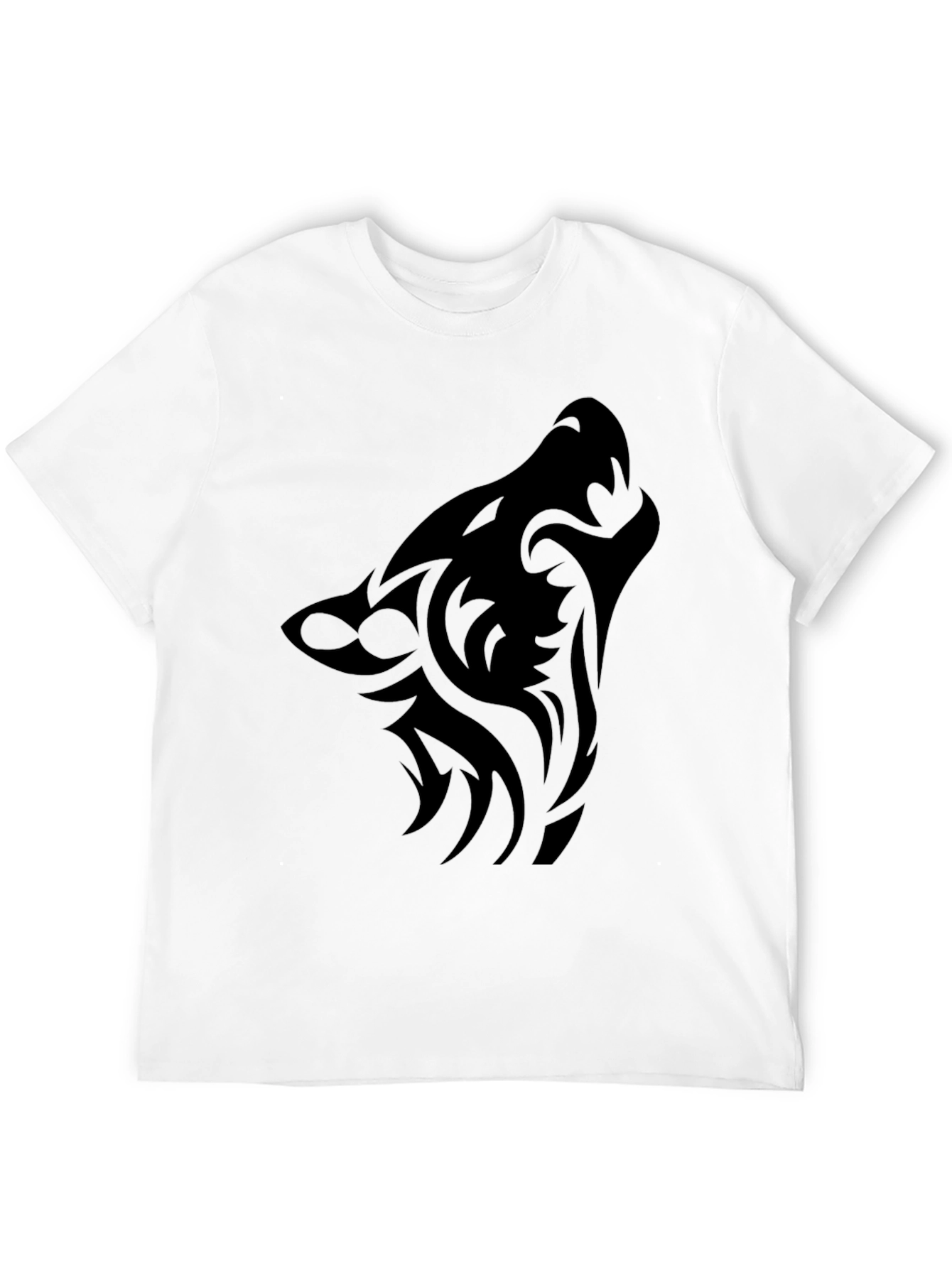 Tribal Wolf Graphic Tee - Black