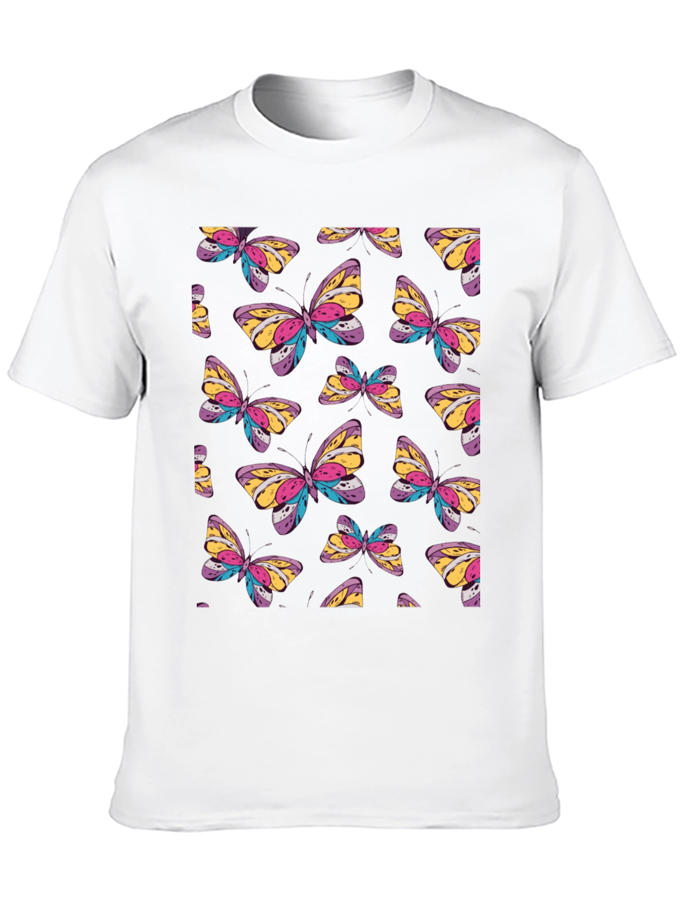 Butterfly Pattern Black T-Shirt for Men