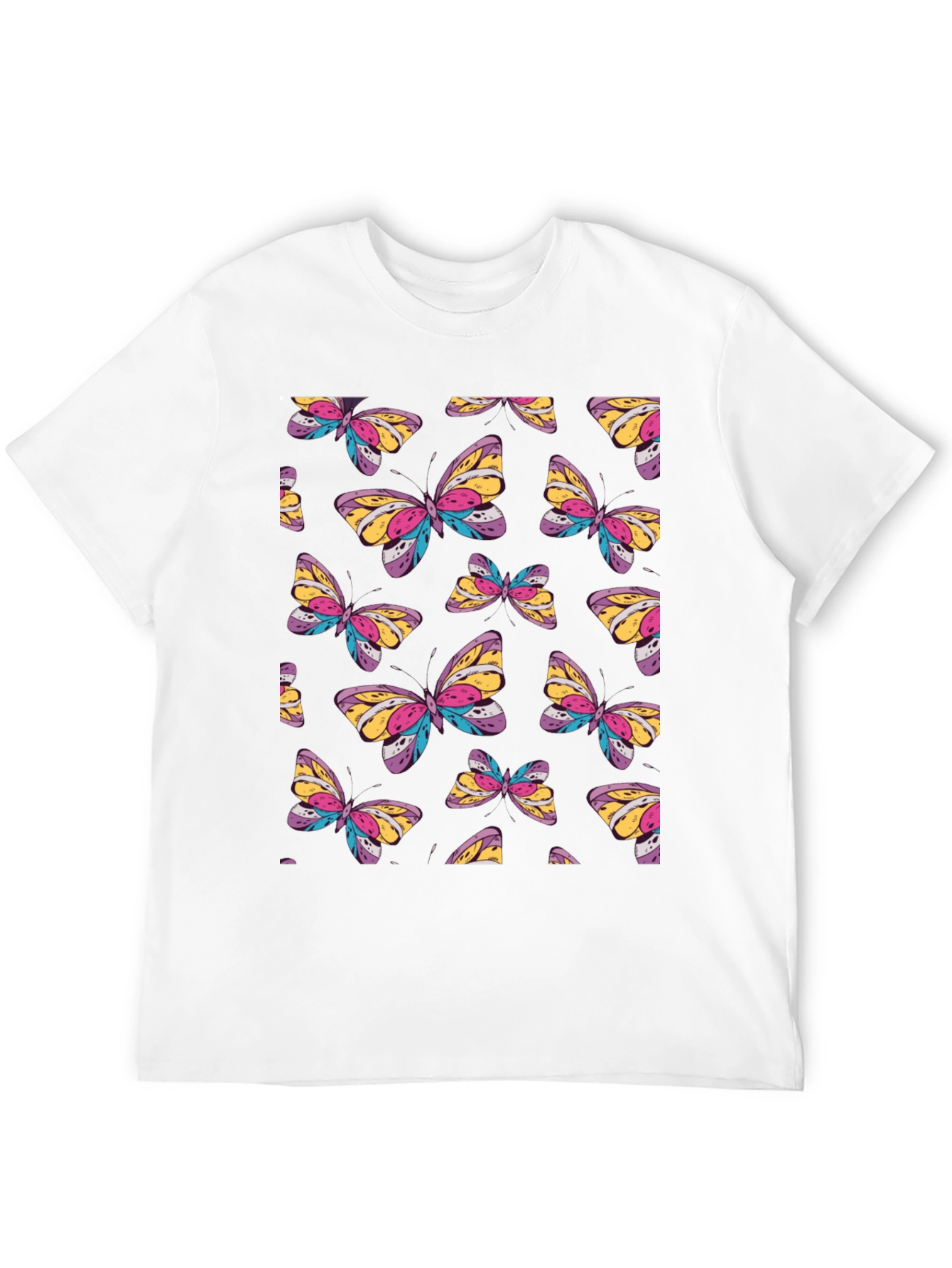 Butterfly Pattern Black T-Shirt for Men