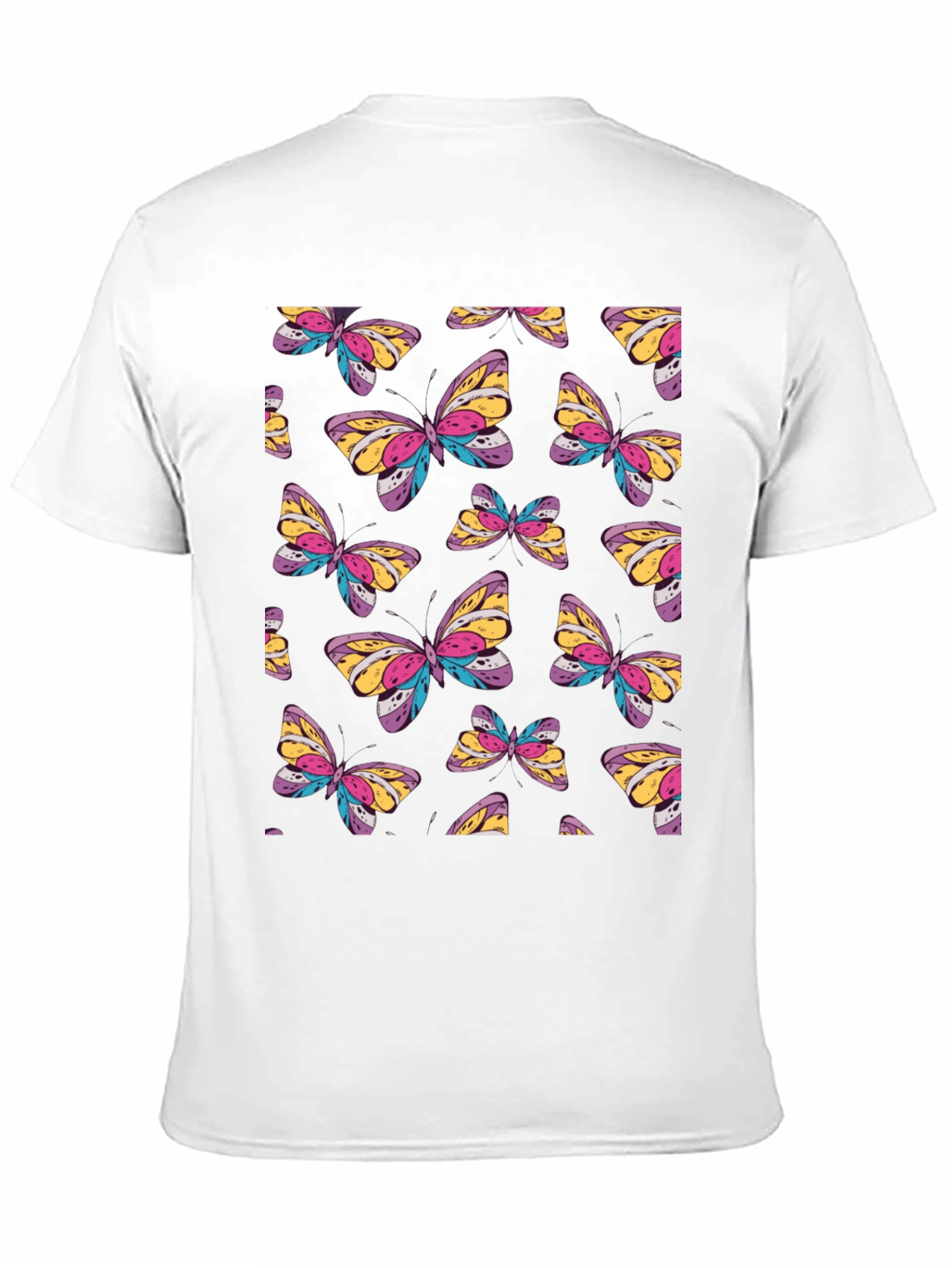 Butterfly Pattern Black T-Shirt for Men