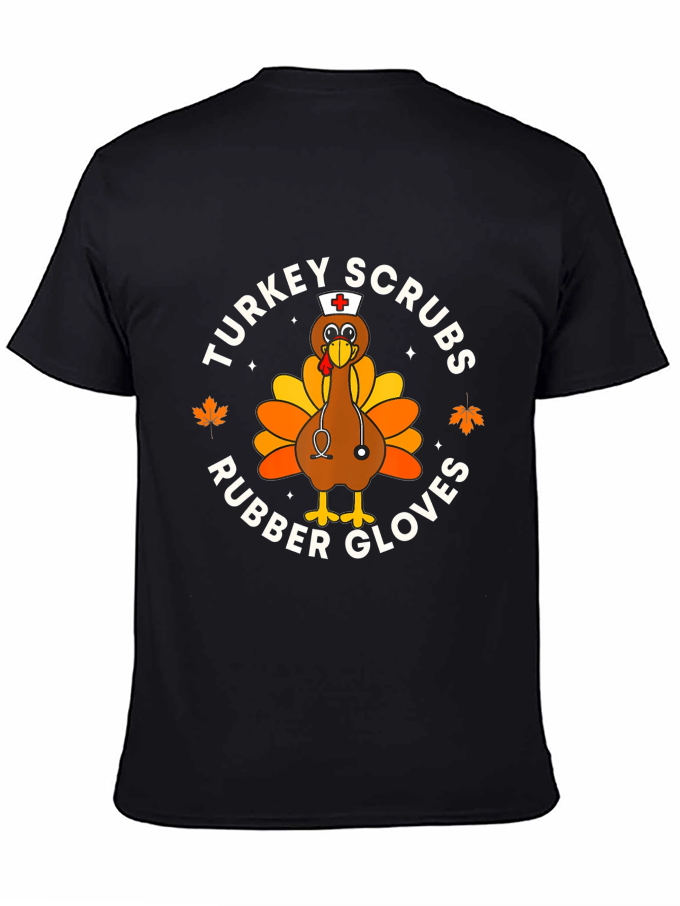 Turkey Scrubs Rubber Gloves Black Graphic Tee