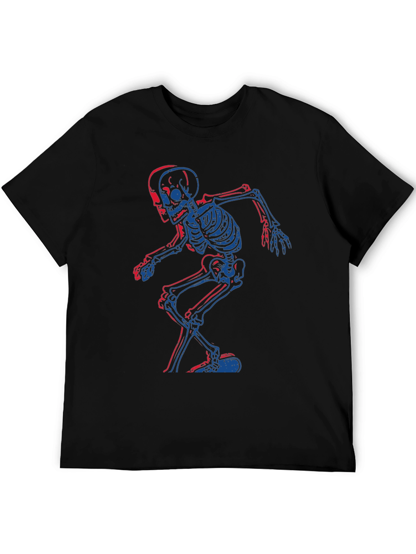 Skeleton Graphic Tee - Black Cotton T-Shirt