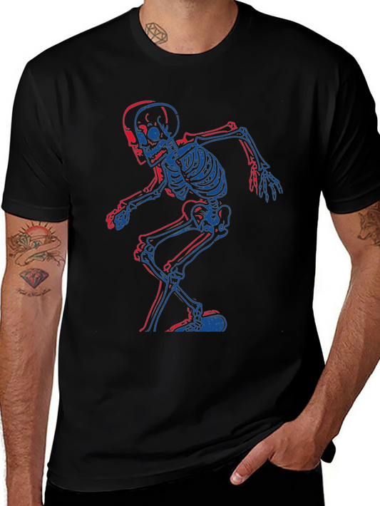 Skeleton Graphic Tee - Black Cotton T-Shirt