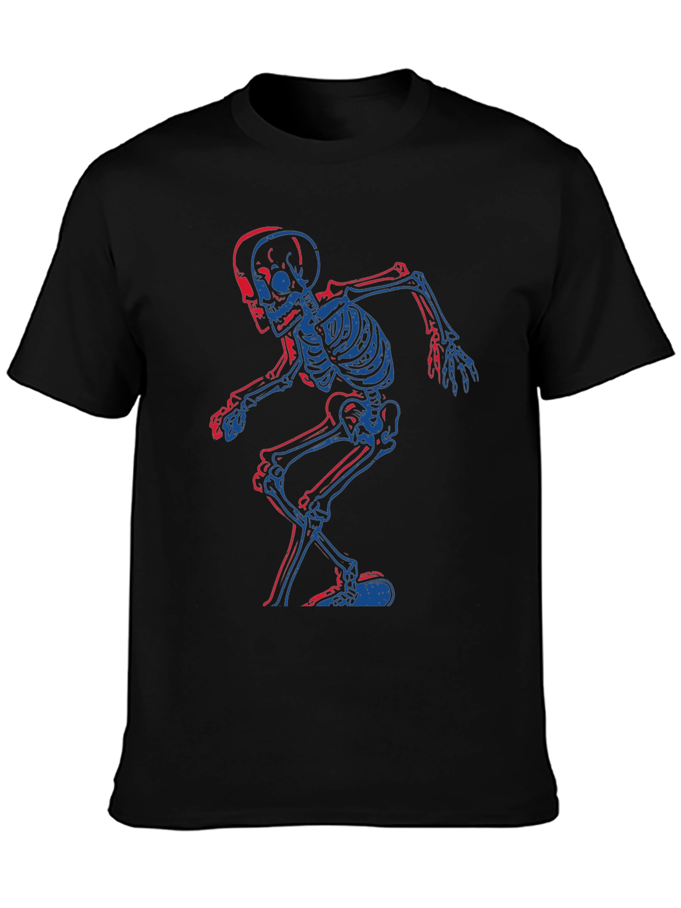 Skeleton Graphic Tee - Black Cotton T-Shirt