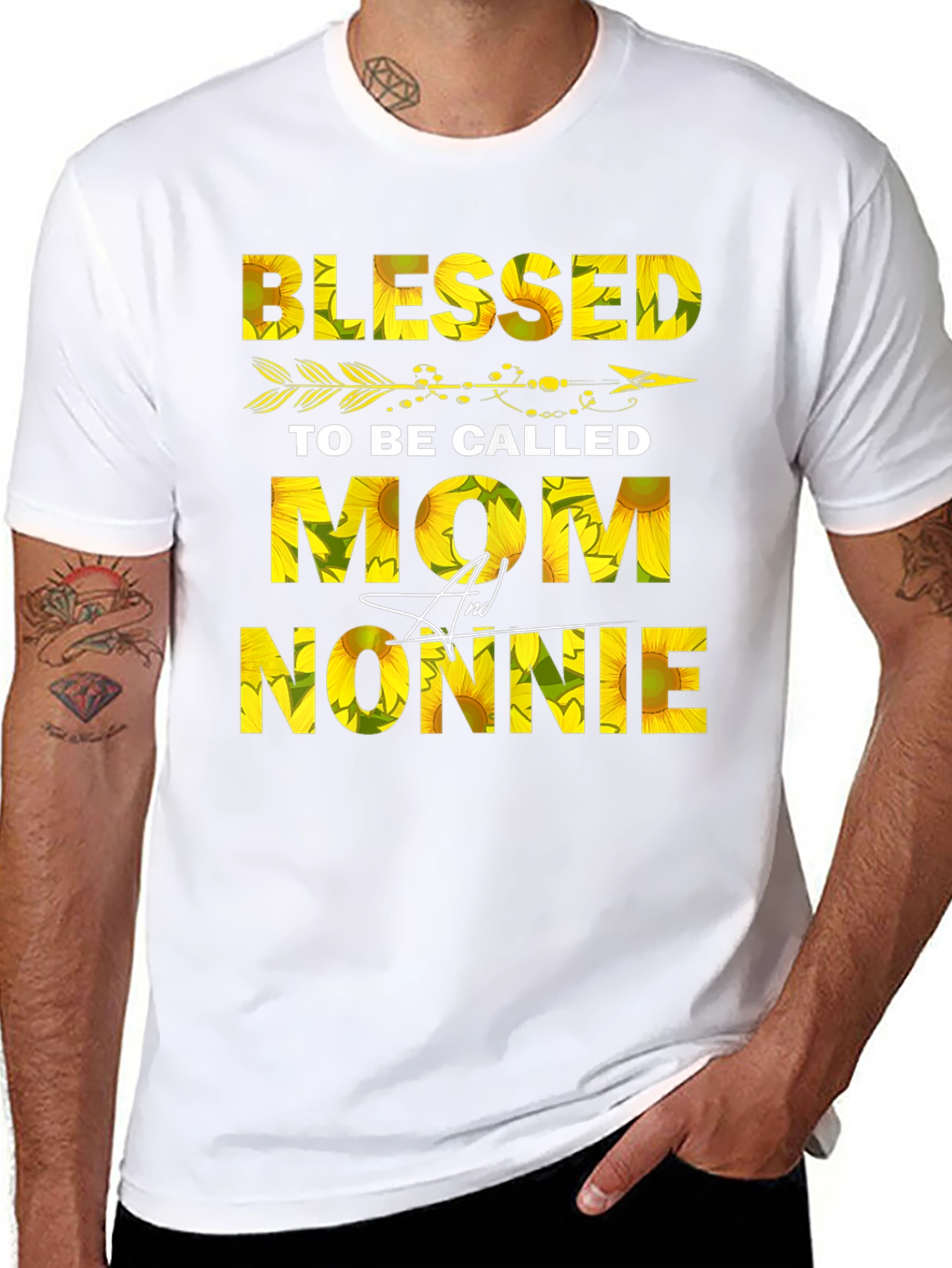 Blessed Mom & Nonnie Sunflower Graphic Tee