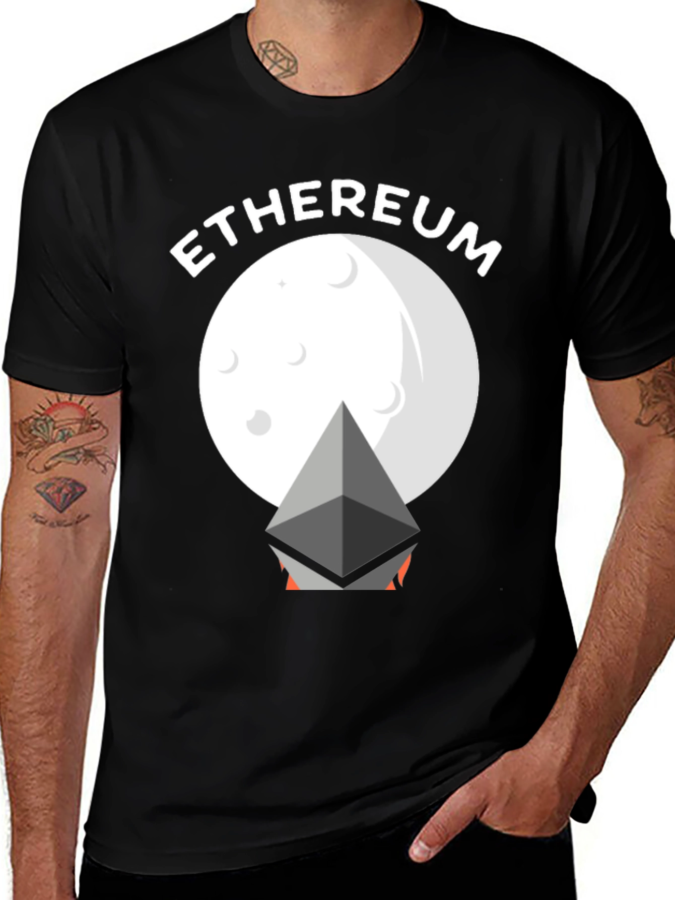 Ethereum Moon Graphic Tee - Crypto Enthusiast T-Shirt
