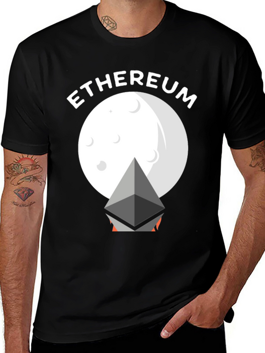 Ethereum Moon Graphic Tee - Crypto Enthusiast T-Shirt