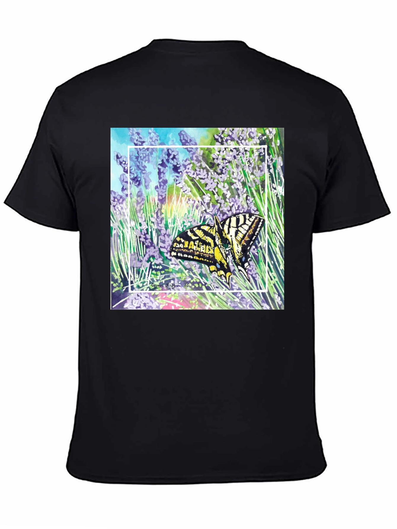 Butterfly & Lavender Graphic Tee - Nature Lovers Shirt