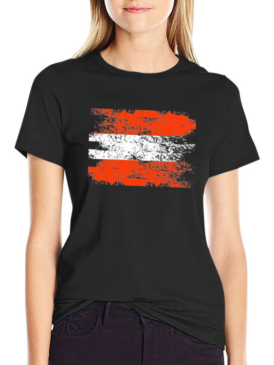 Distressed Austria Flag Graphic Tee - Black