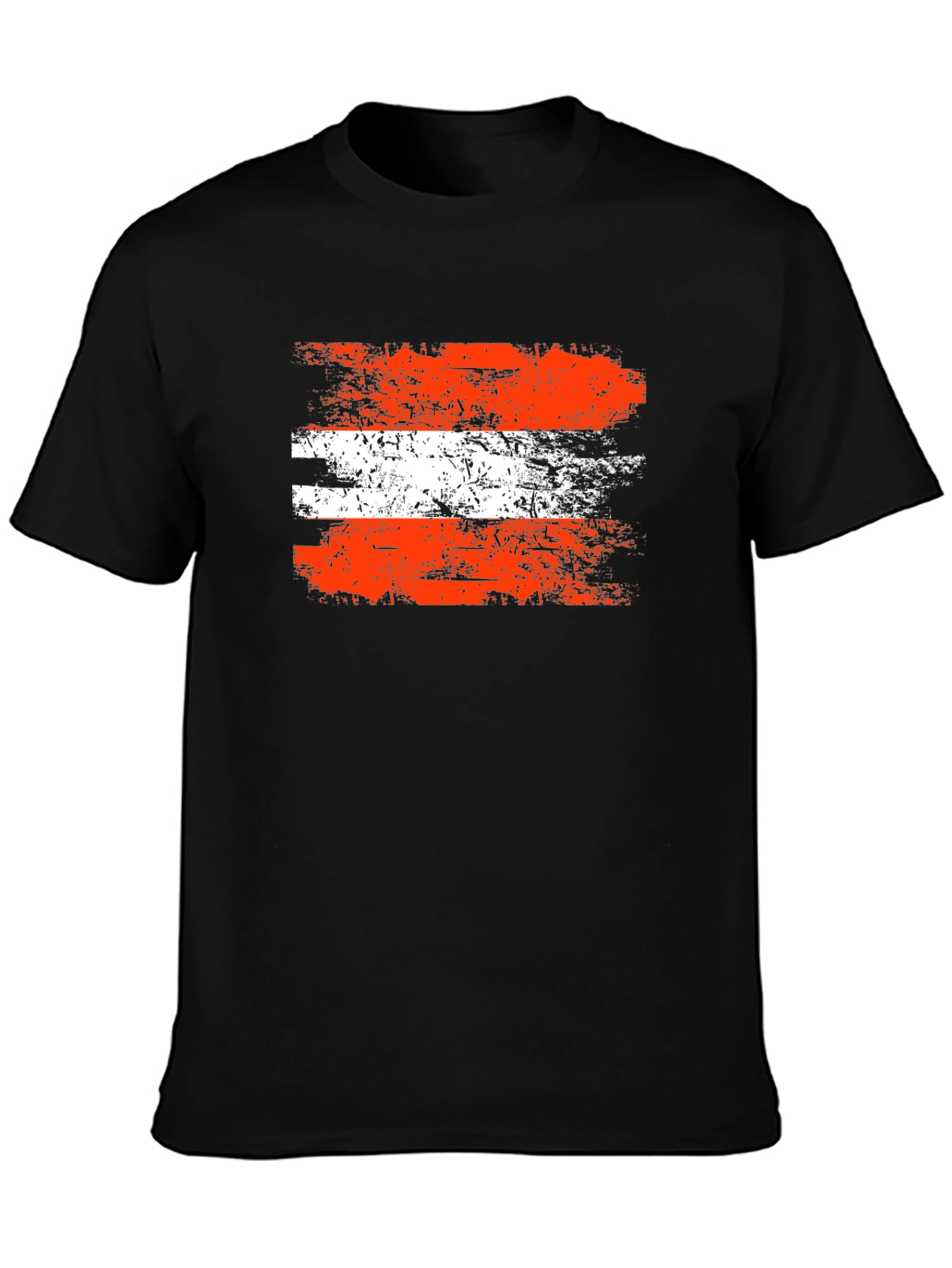Distressed Austria Flag Graphic Tee - Black