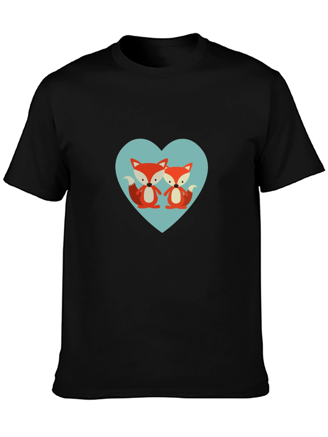 Cute Fox Heart Graphic T-Shirt