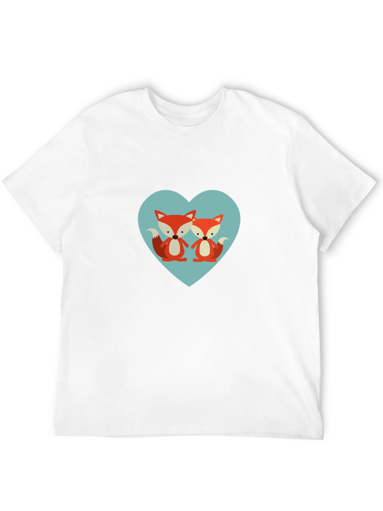 Cute Fox Heart Graphic T-Shirt