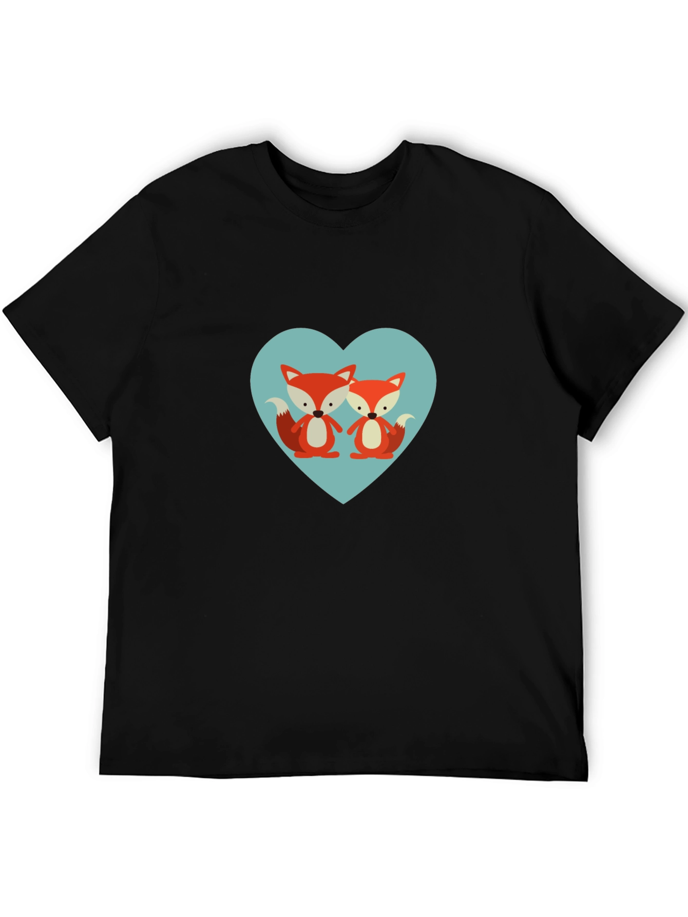 Cute Fox Heart Graphic T-Shirt