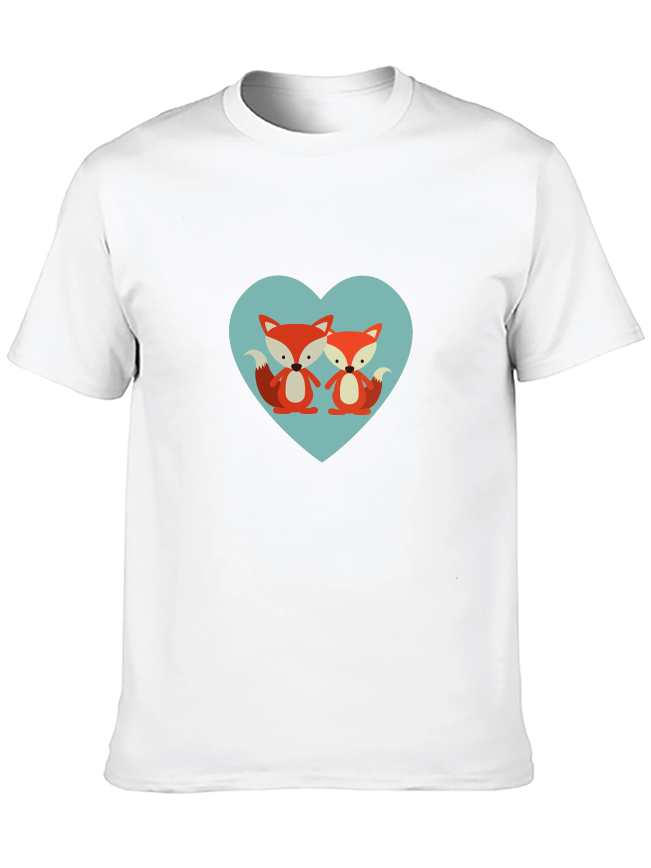 Cute Fox Heart Graphic T-Shirt