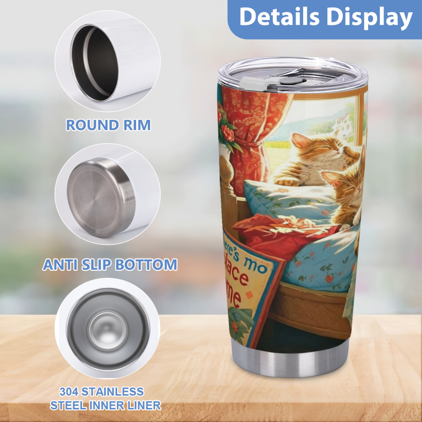 Whimsical Watercolor Sweet Elderly Grandma 20oz Travel Tumbler