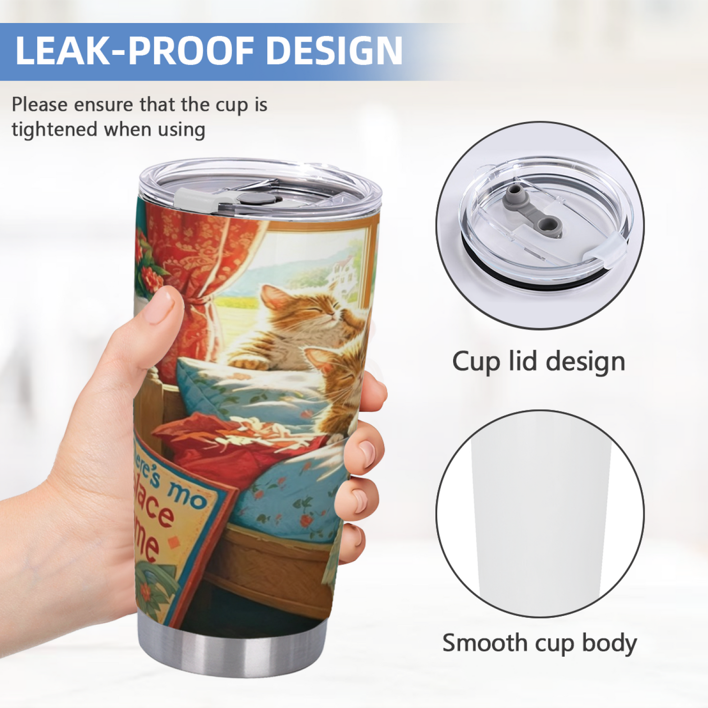 Whimsical Watercolor Sweet Elderly Grandma 20oz Travel Tumbler