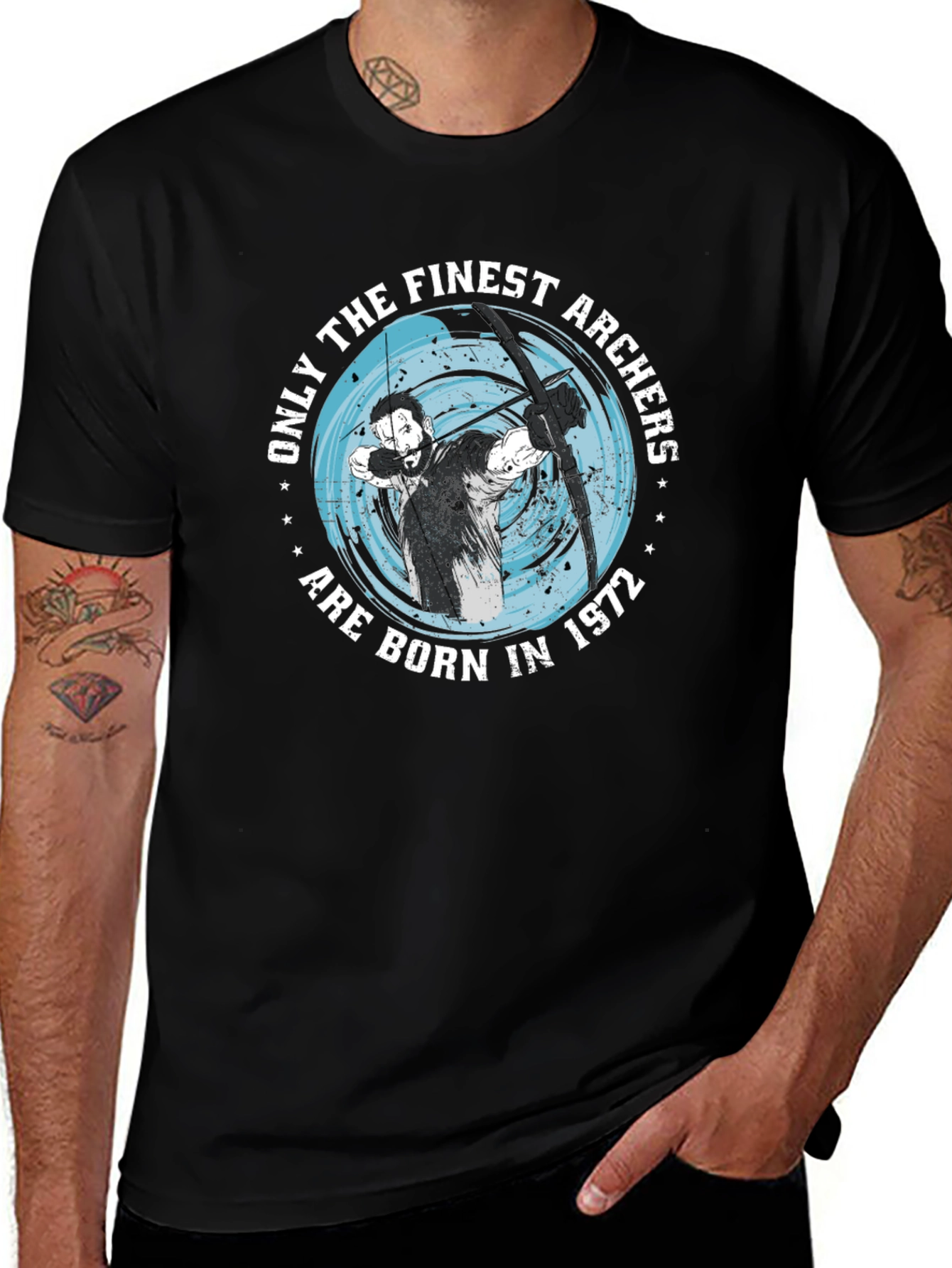 Finest Archers Born in 1972 Black T-Shirt
