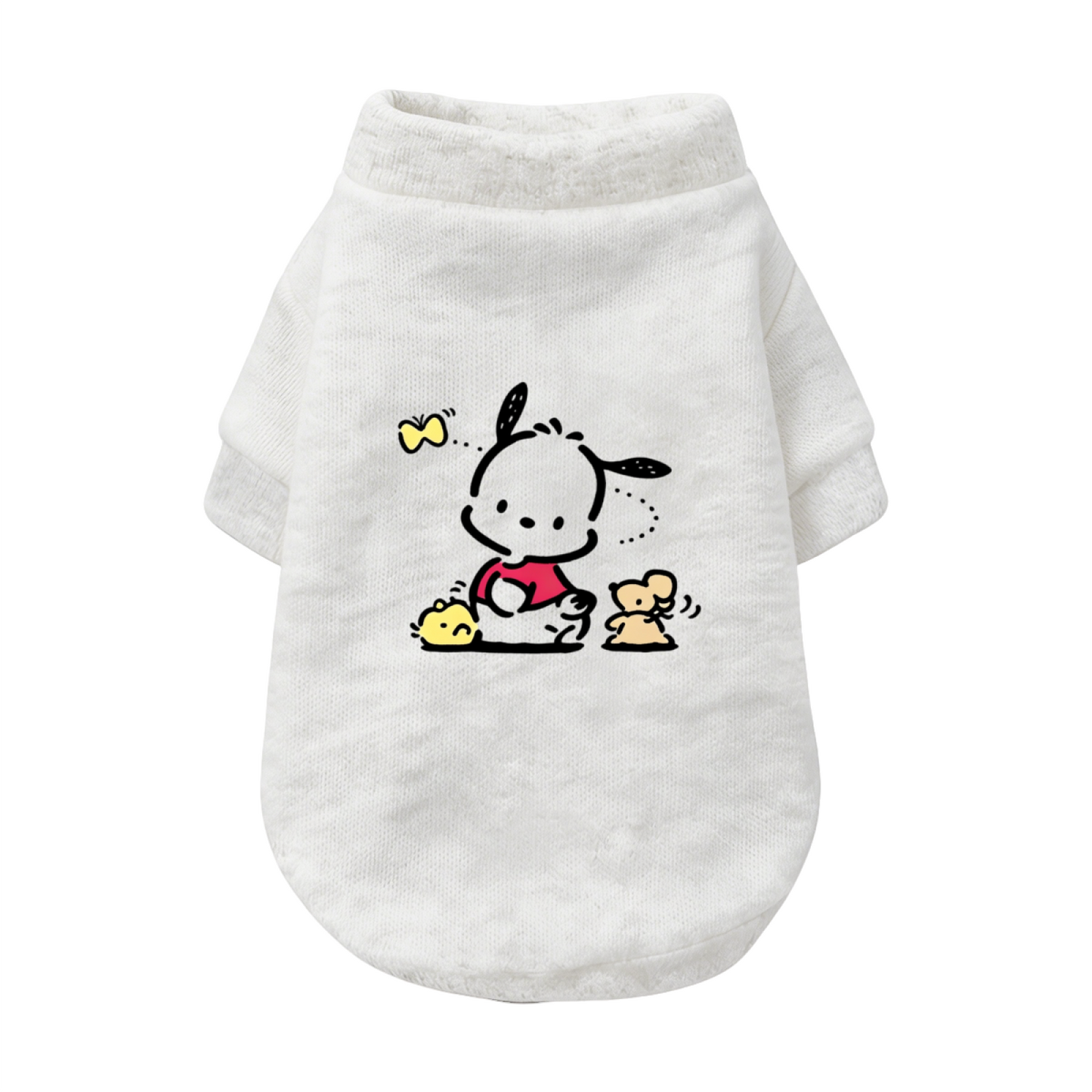 Cute Pochacco & Little Friends Pet Sweater, Kawaii Cartoon Puppy Top