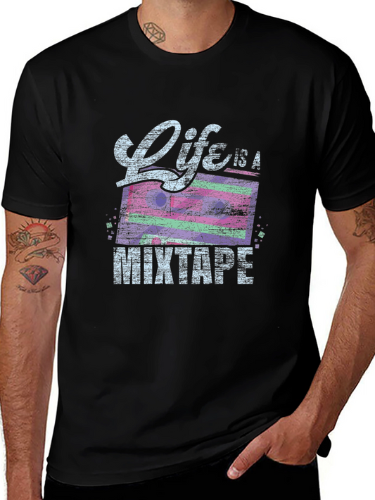 Life is a Mixtape Graphic Tee - Casual Black T-Shirt