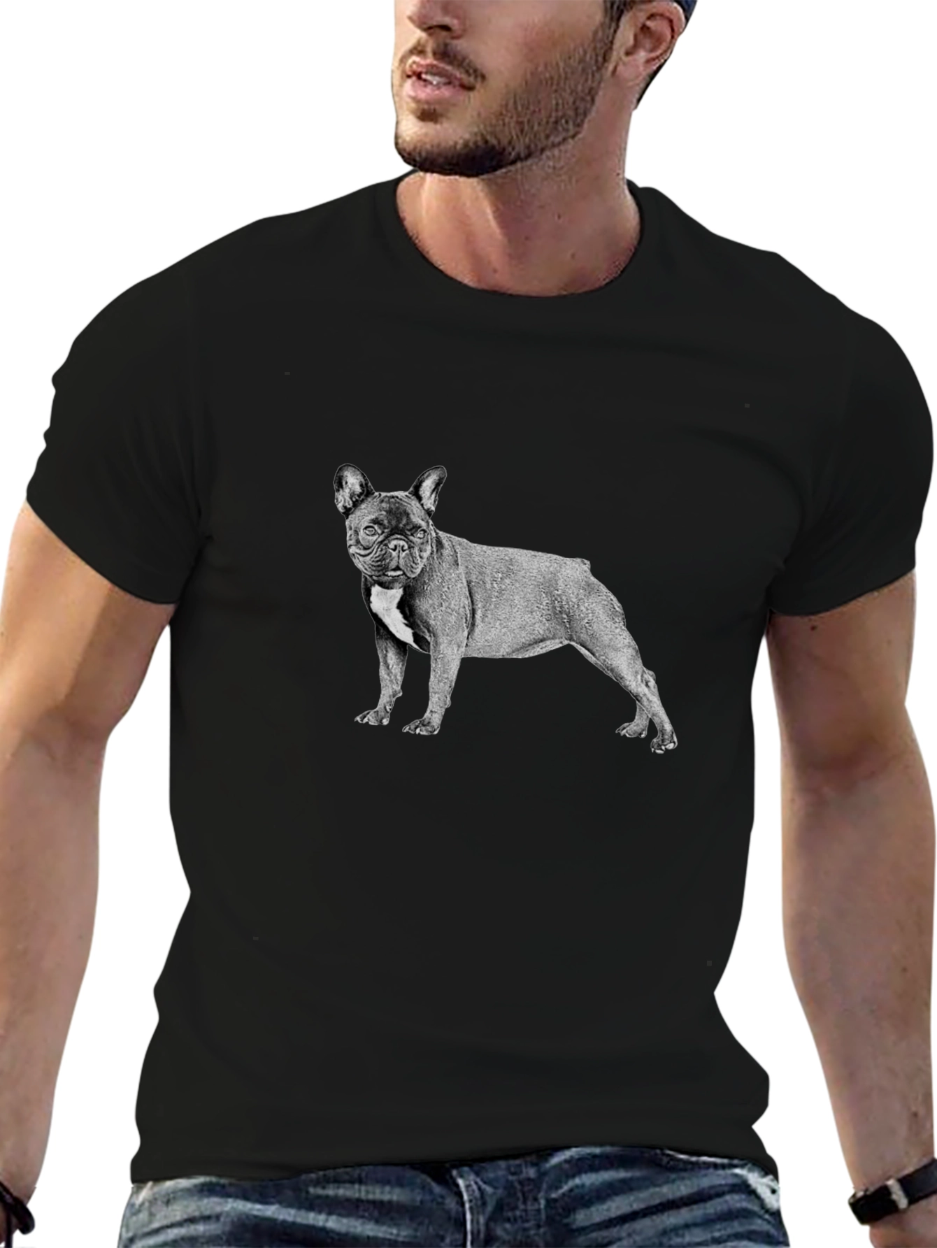 French Bulldog Graphic Tee - Mens Black T-Shirt