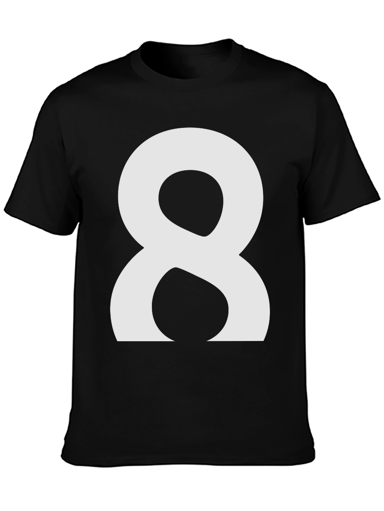 Number 8 Graphic Tee - Black Cotton Shirt