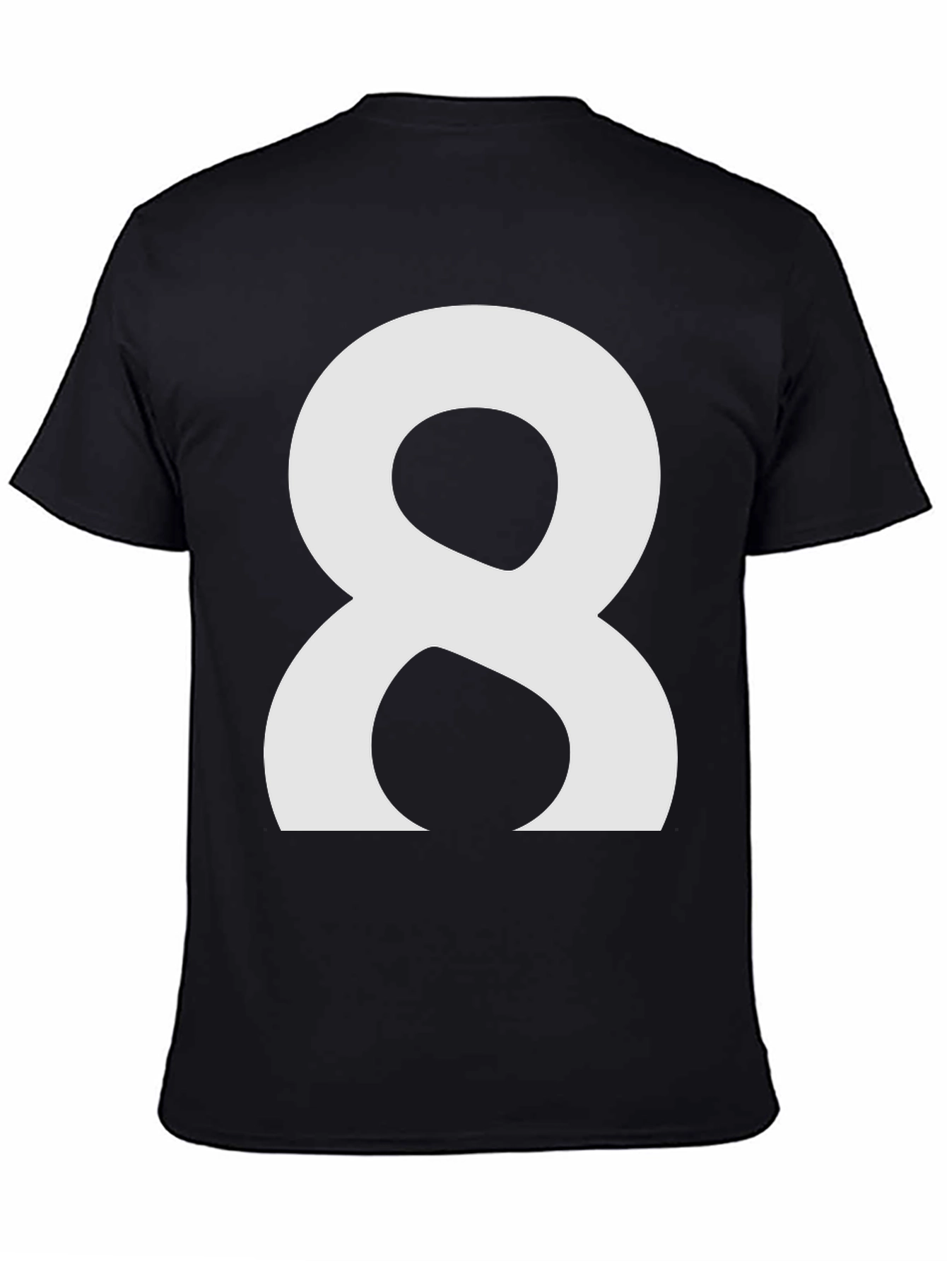 Number 8 Graphic Tee - Black Cotton Shirt