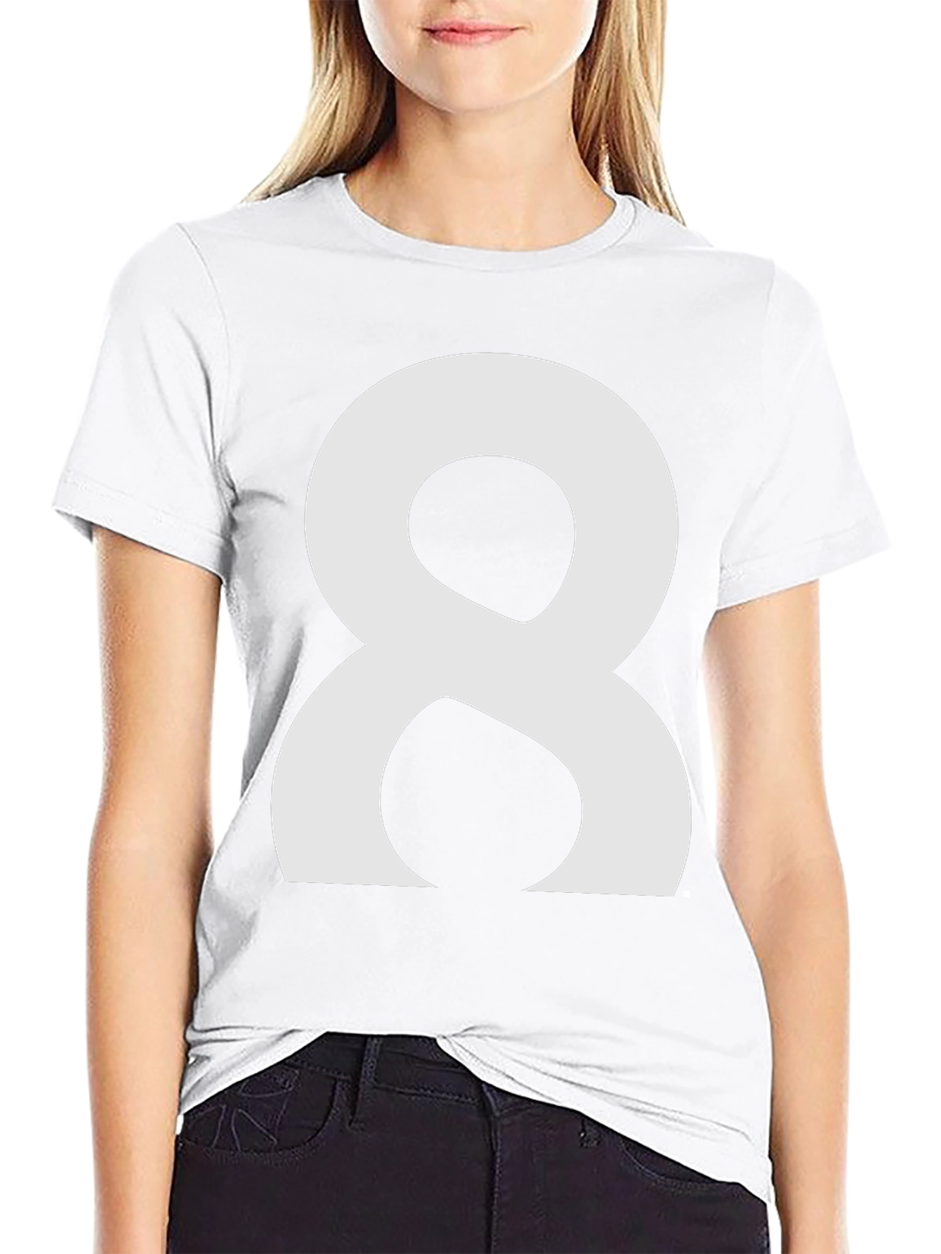 Number 8 Graphic Tee - Black Cotton Shirt