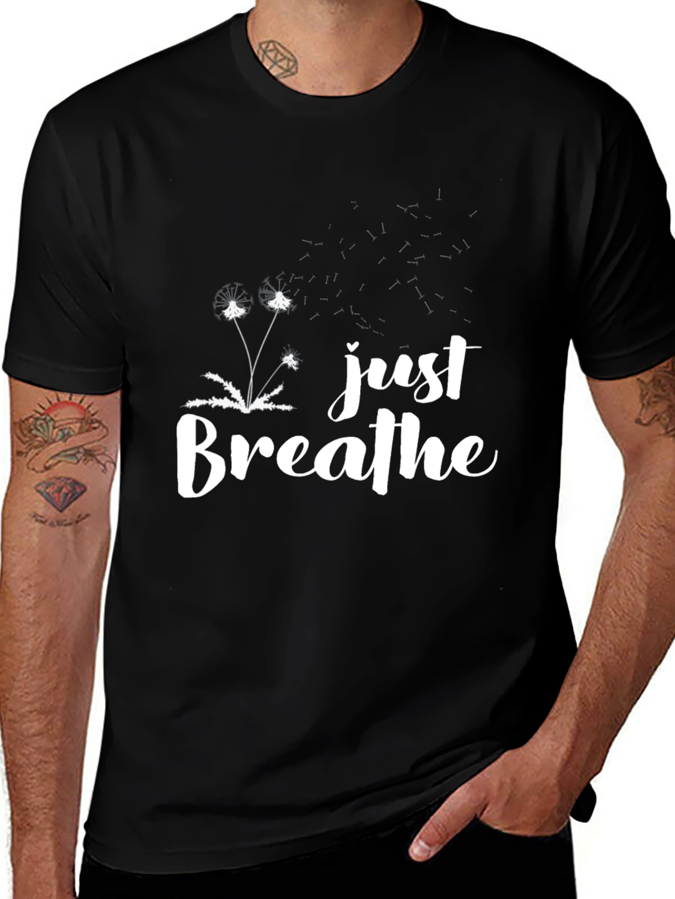 Just Breathe Black Graphic Tee