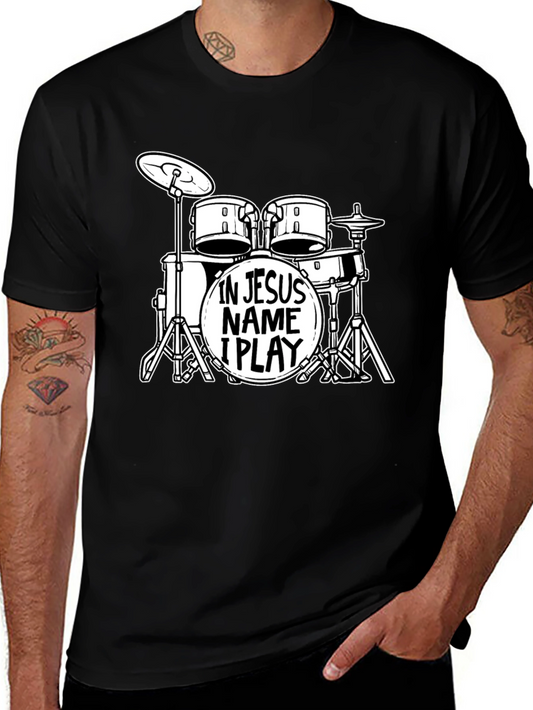 In Jesus Name I Play Drums T-Shirt