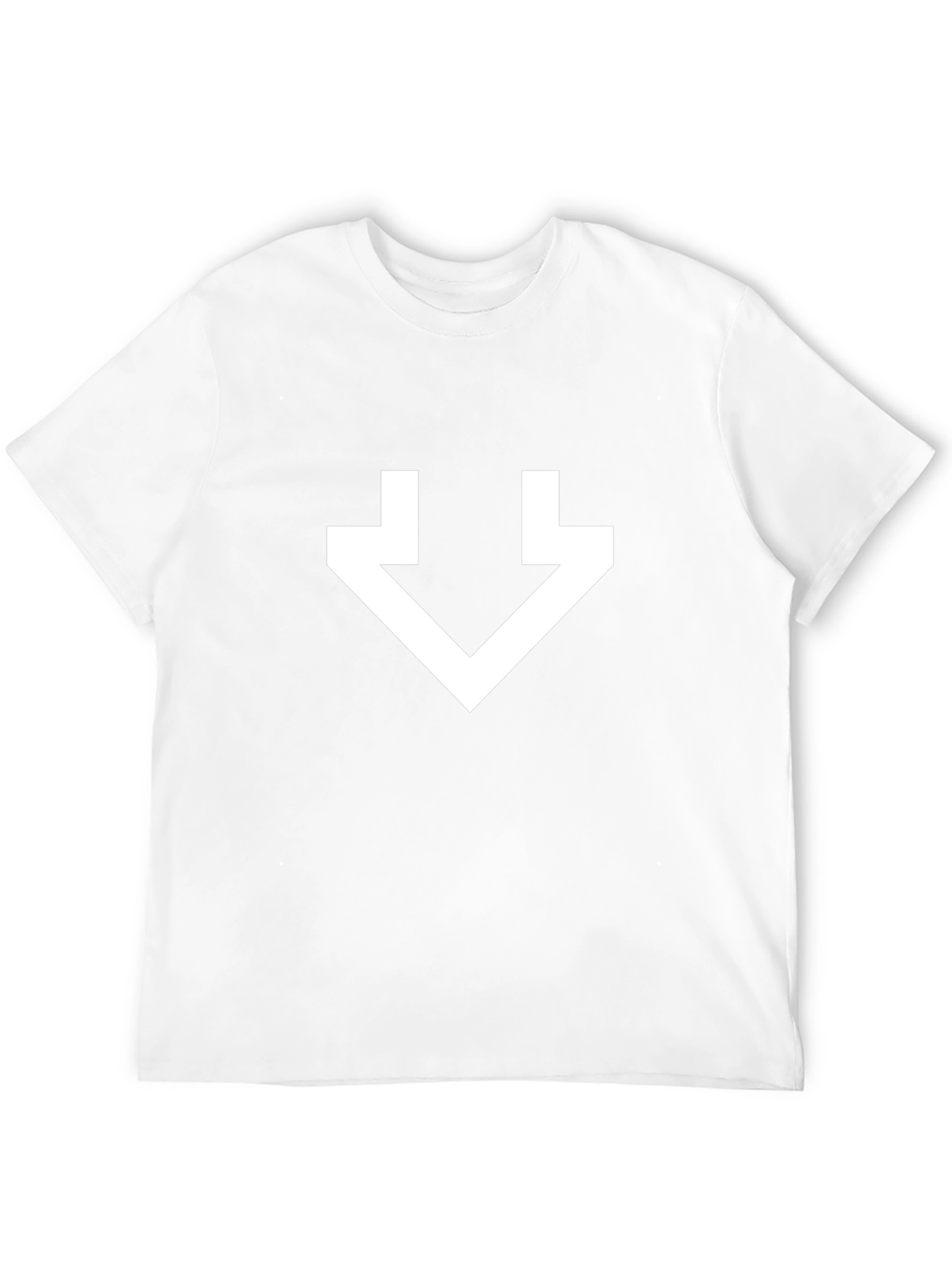 Minimalist White Arrow Graphic Black T-Shirt