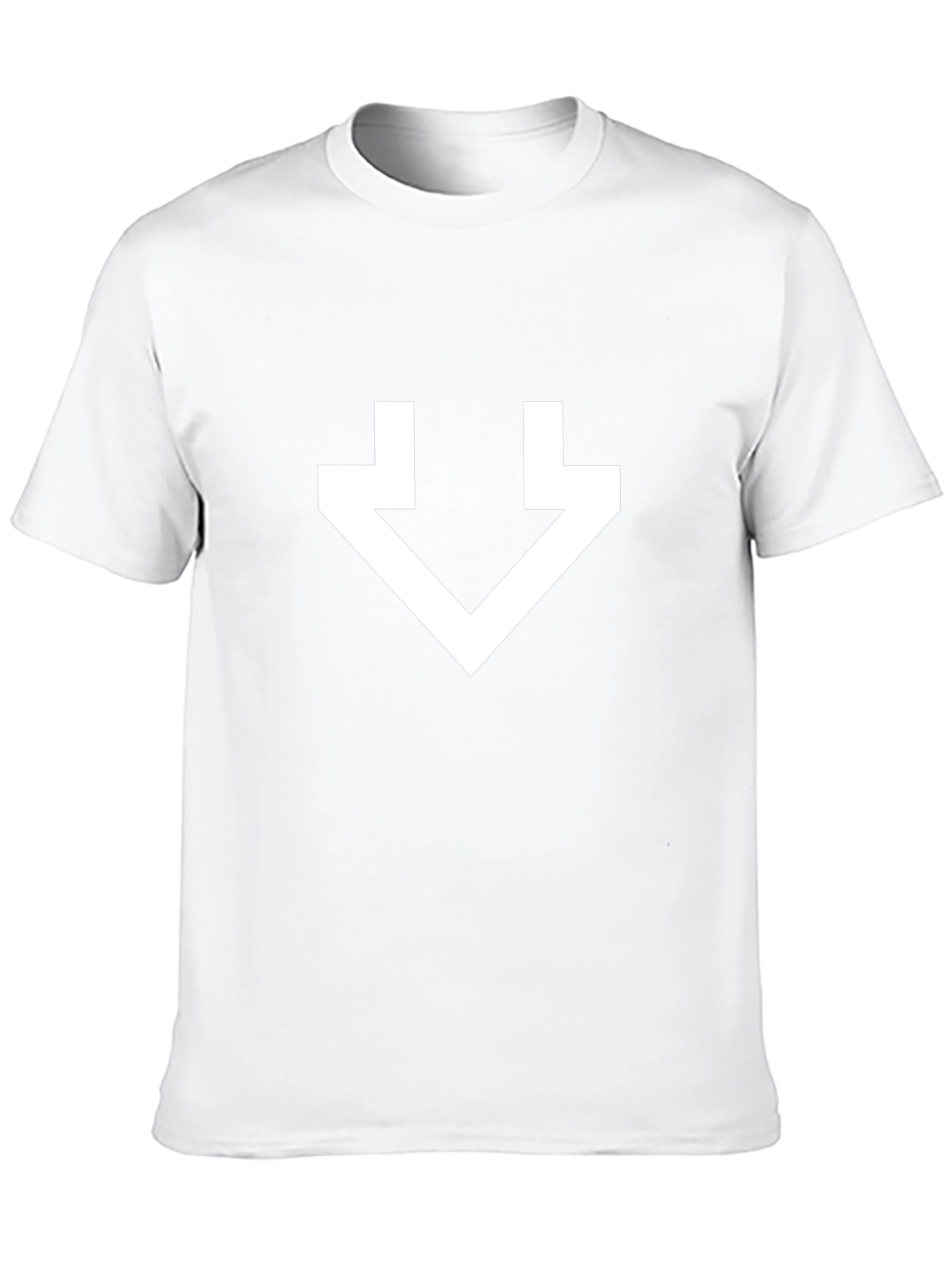 Minimalist White Arrow Graphic Black T-Shirt