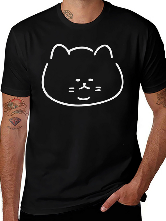Cute Cat Face Black T-Shirt